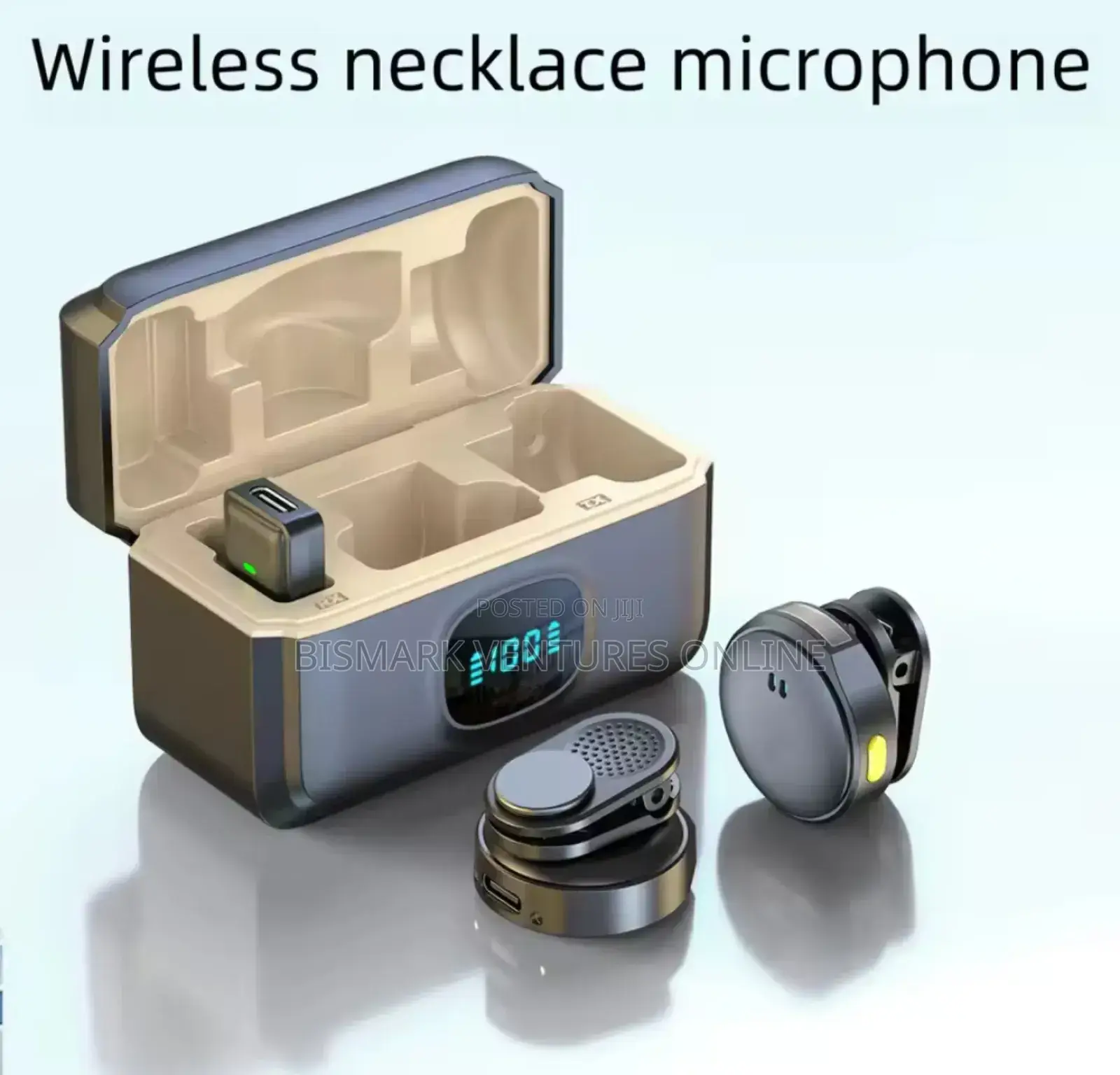 Dual Wireless Lavalier Mic With Led Display Noise Reduction
