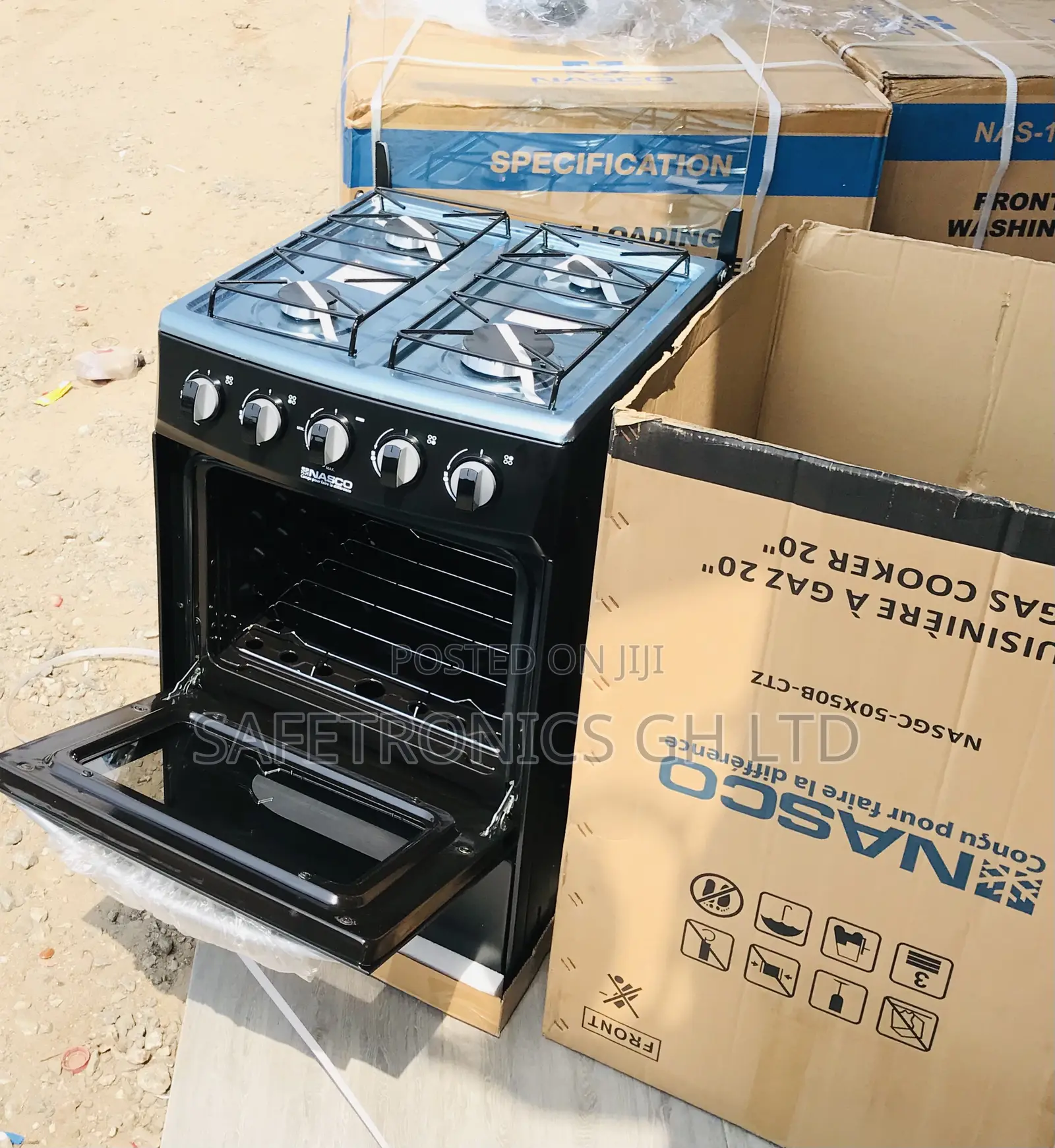 Nasco Black 4 Gas Genius 50/50 Oven Cooker