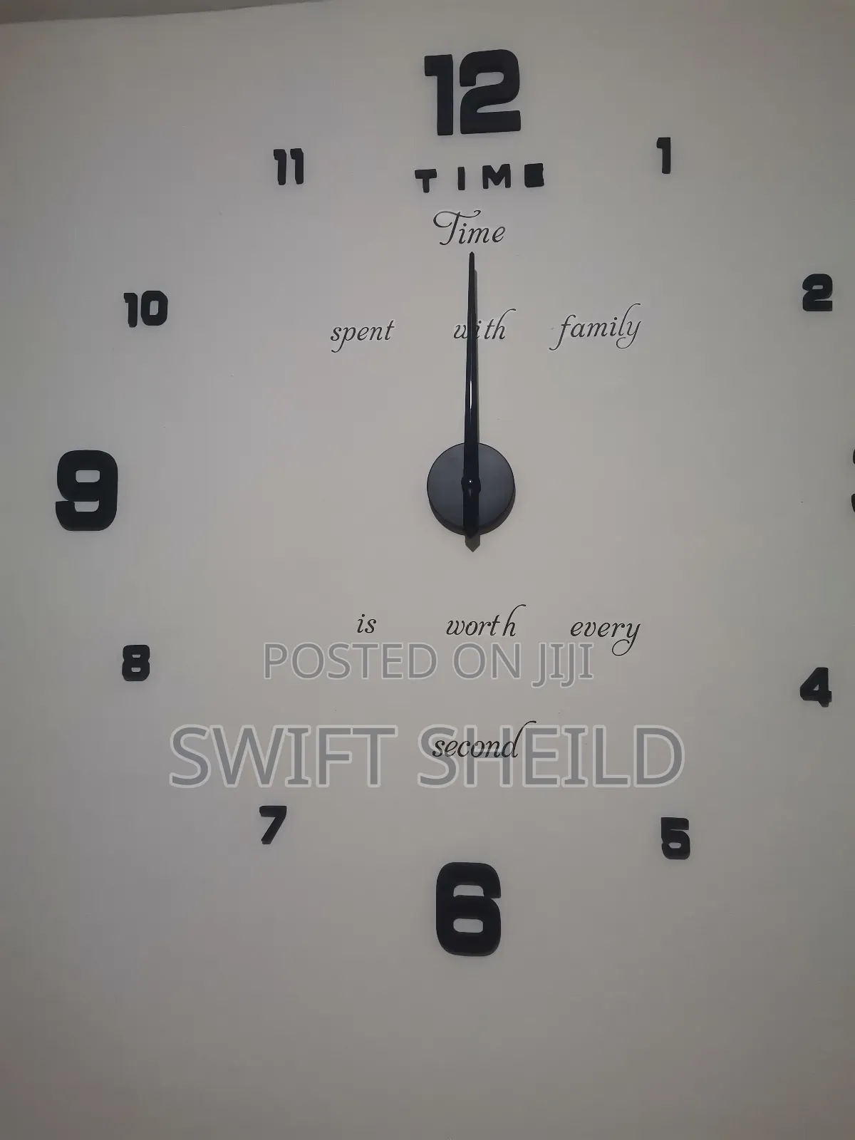 3d Wall Clock Large + Time Spent With Family Design