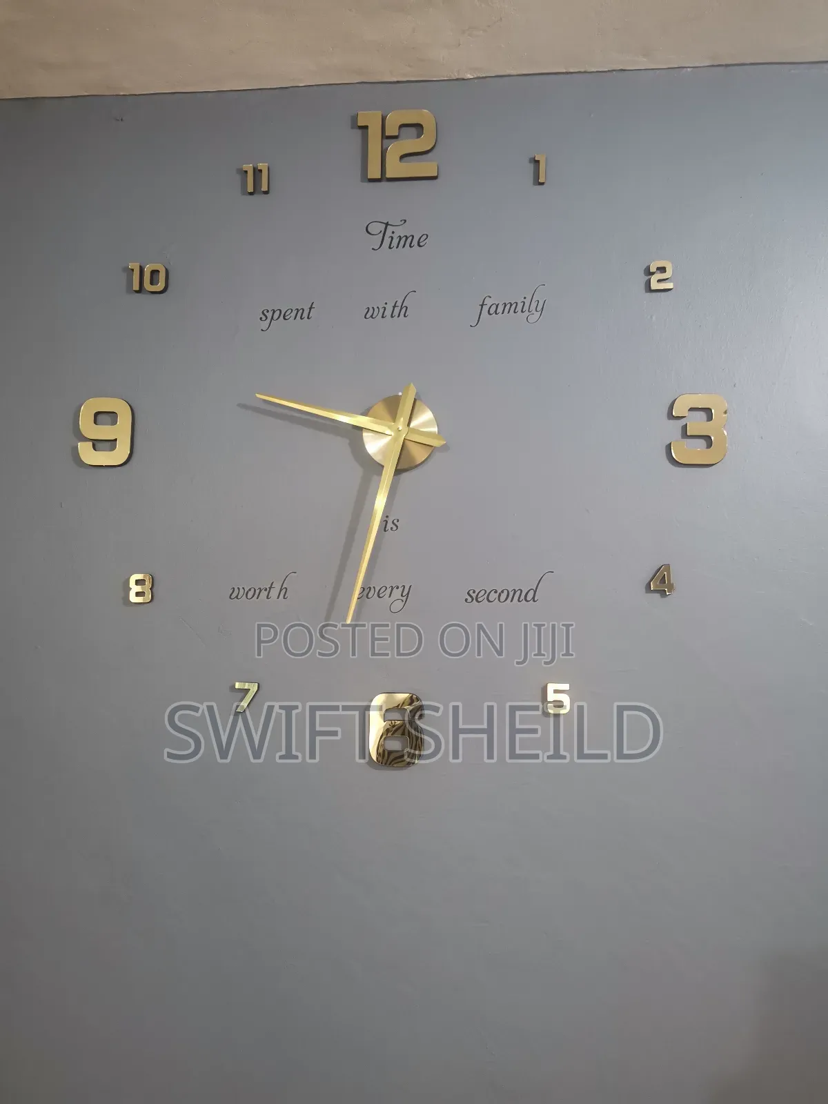 3d Wall Clock Large + Time Spent With Family Design