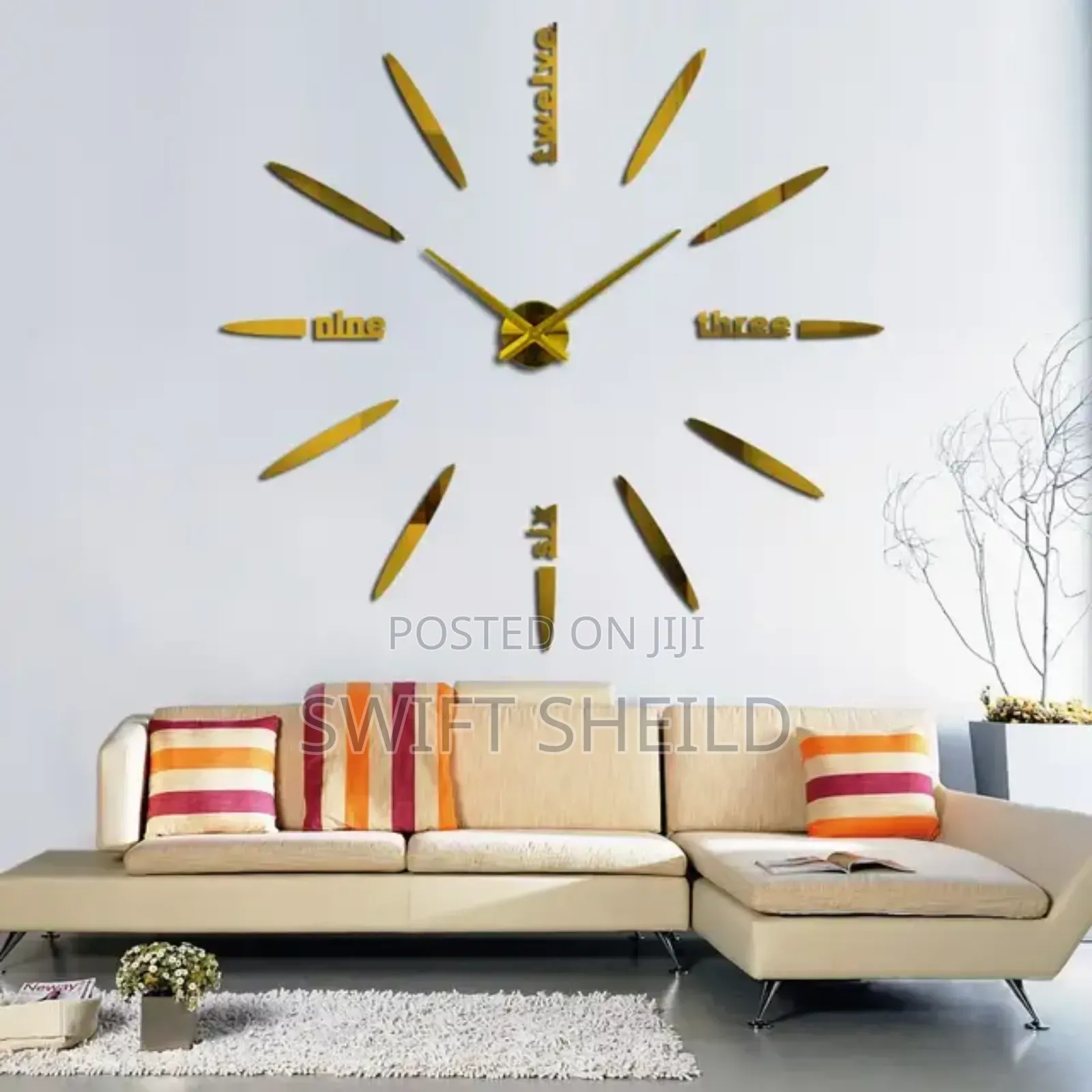 Lovely 3d Wall Design Clock Large 100 to 120cm Diameter