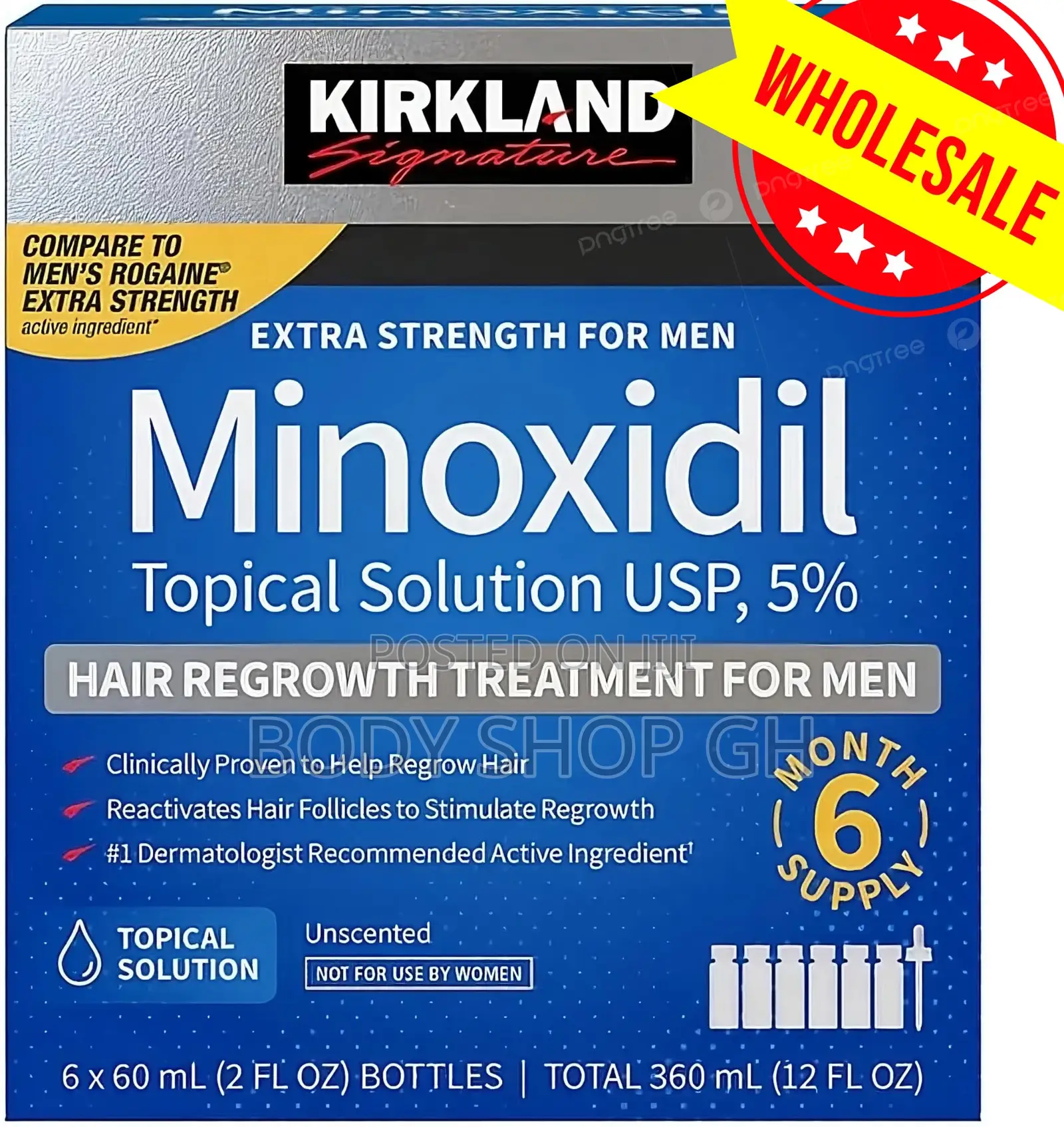 Wholesale - Full Box of Kirkland Minoxidil / 6 Bottles 