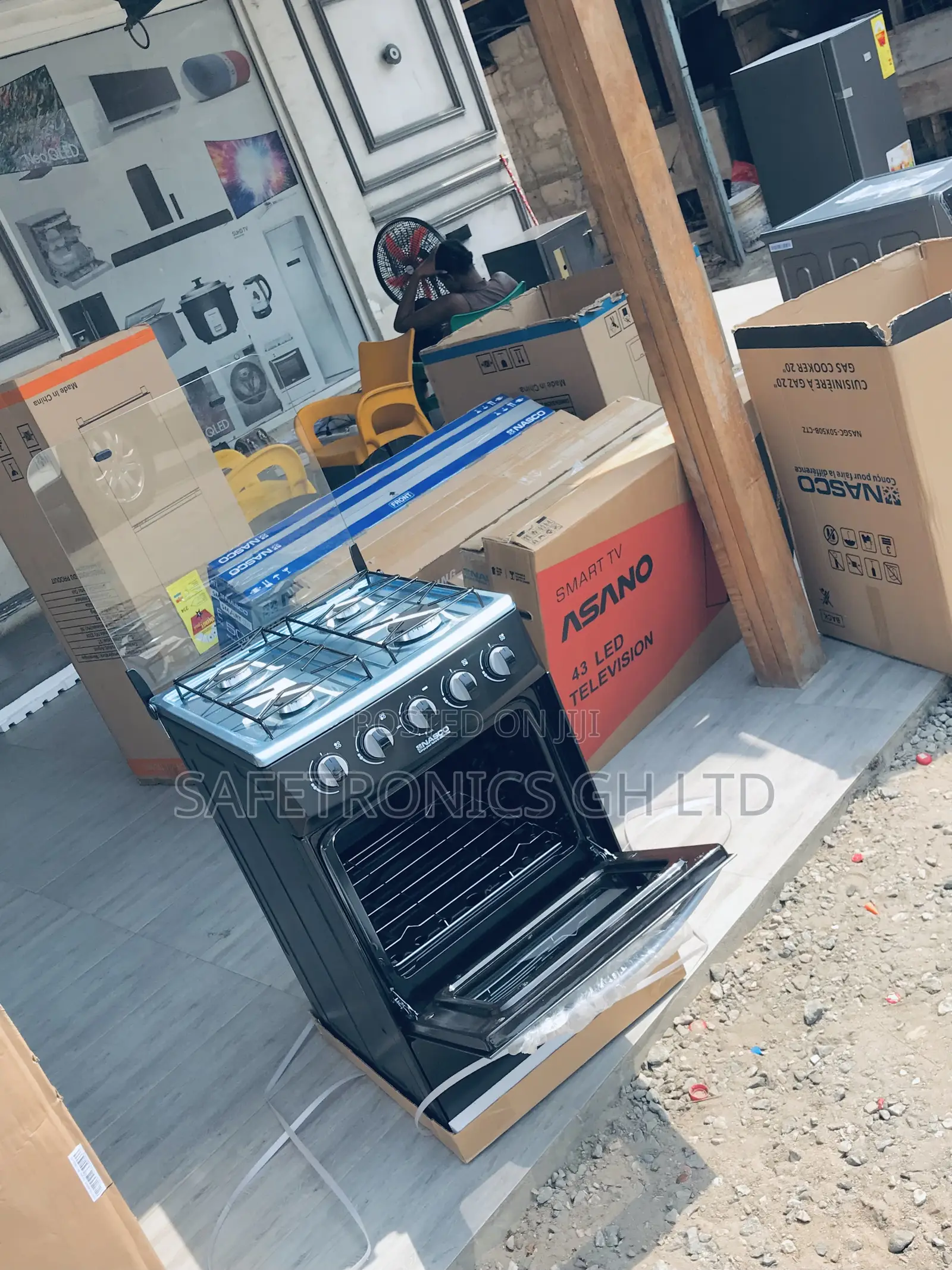 Stylish Nasco Black 4 Gas Oven 50/50