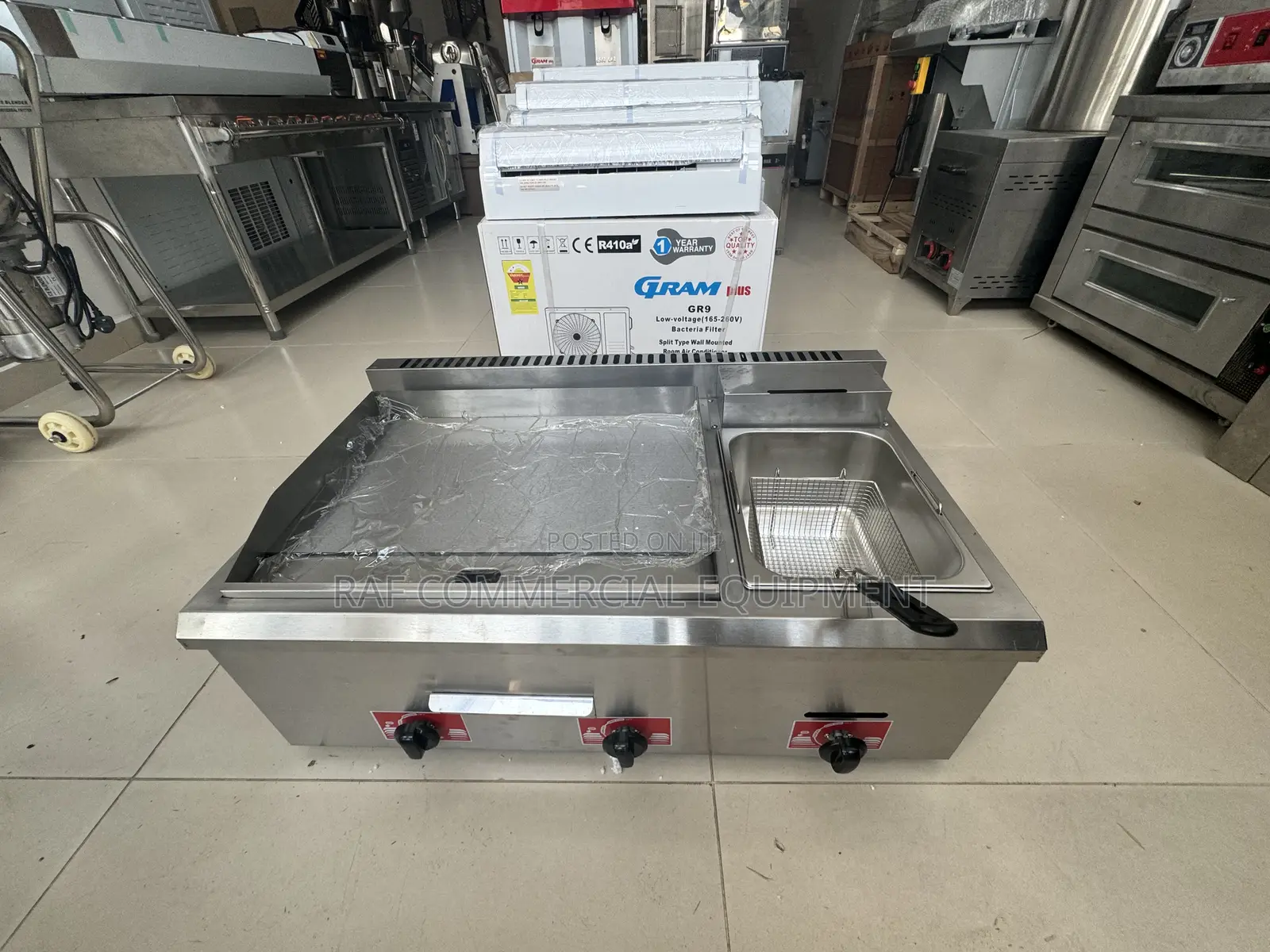 Gas Griddle With Side Fryer