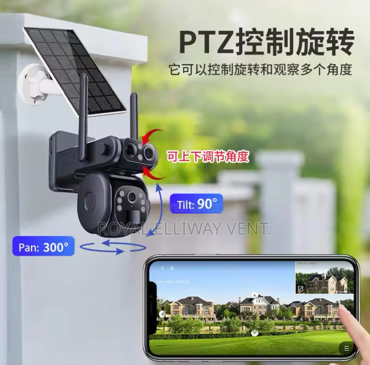 6mp CCTV Solar Camera 2 Lens 4g Sim Card(Mtn and Vodafone)
