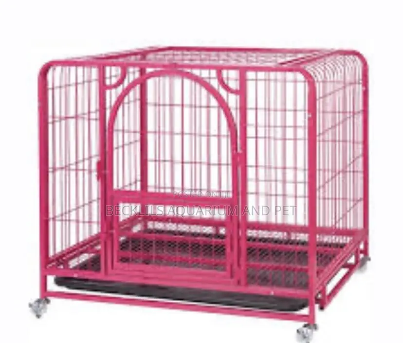Pink Heavy Duty Dog Cage