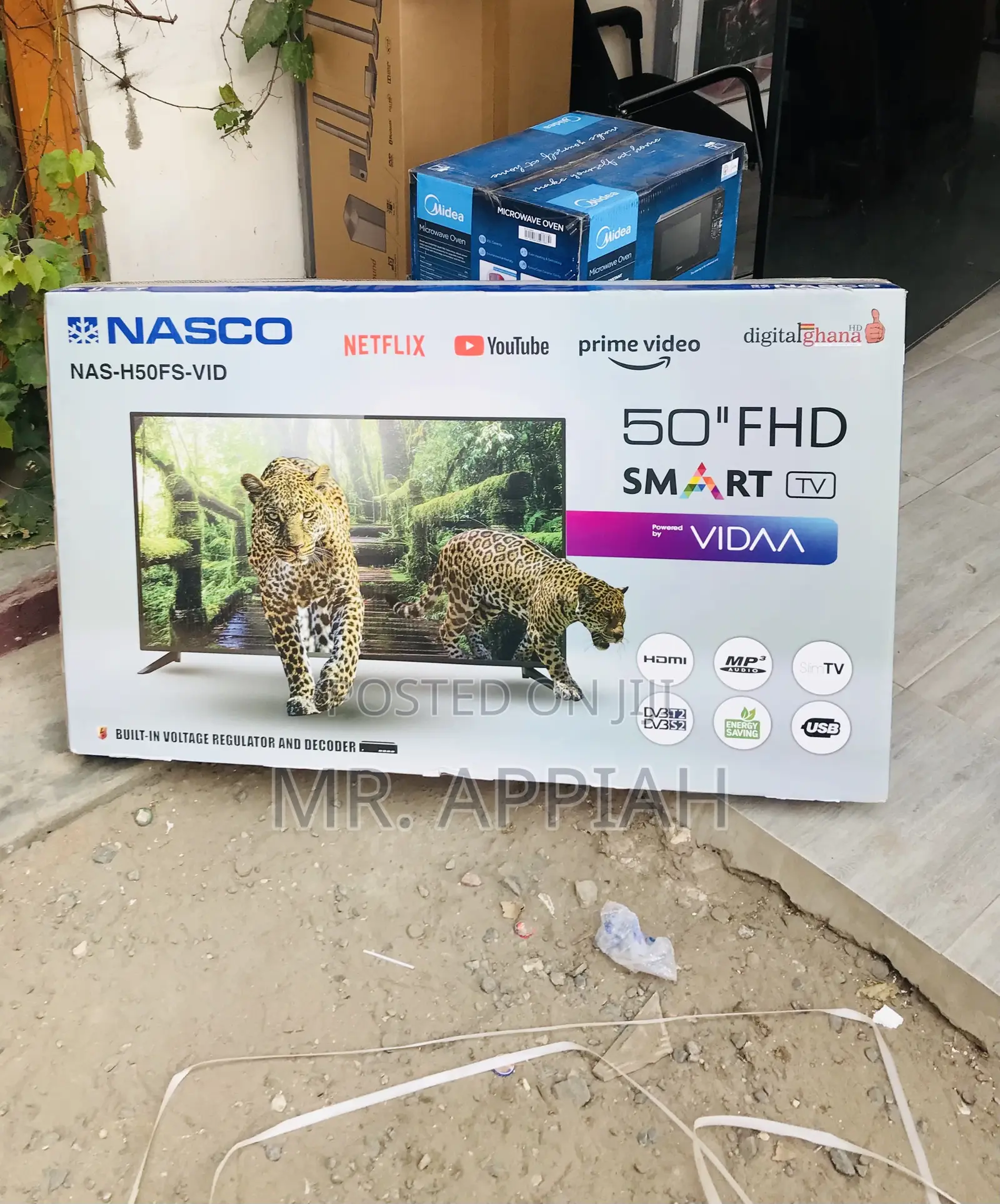 Authentic Nasco 50”Uhd Digital Satellite Smart Screen Tv