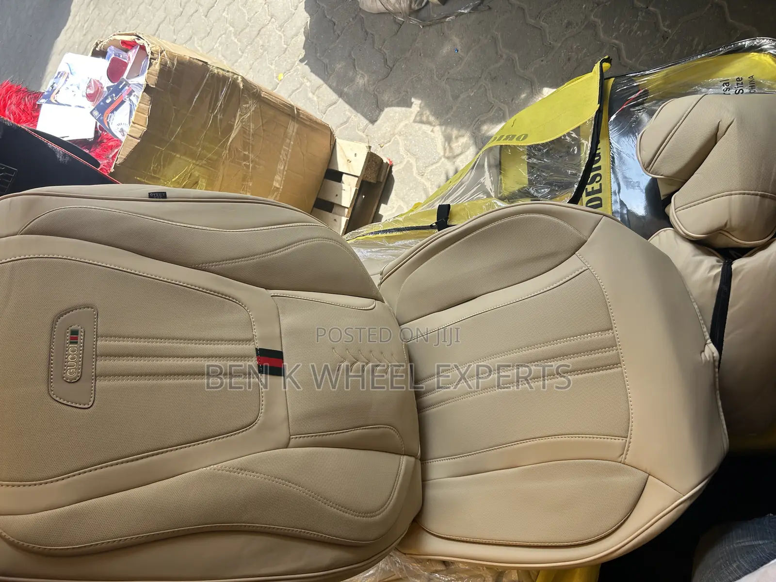 Beige Complete Leather Seat Cover