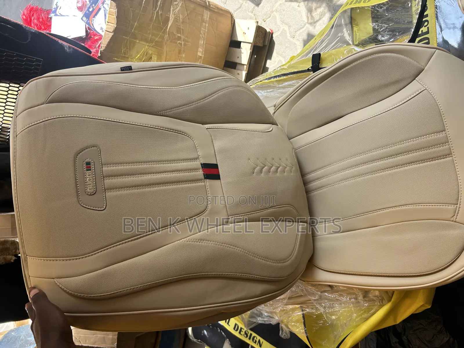Beige Complete Leather Seat Cover