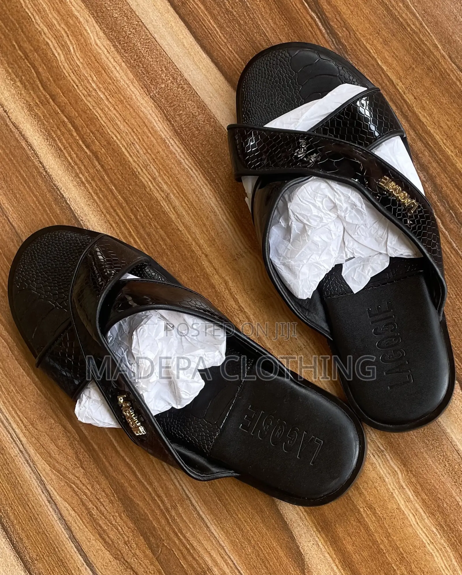 Quality Black Leather Slippers for Men