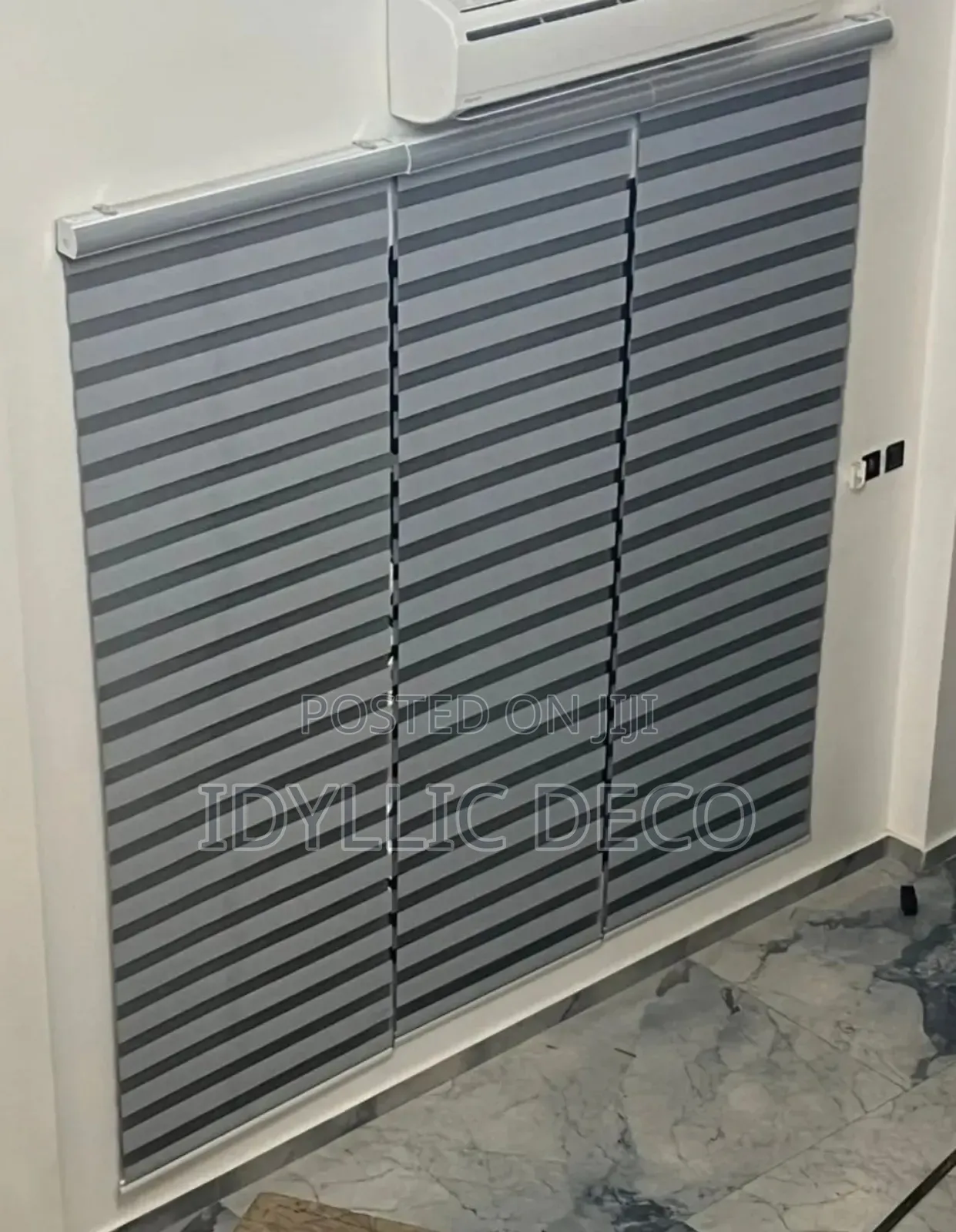 Deluxe Black Zebra Blinds For All Available Spaces.