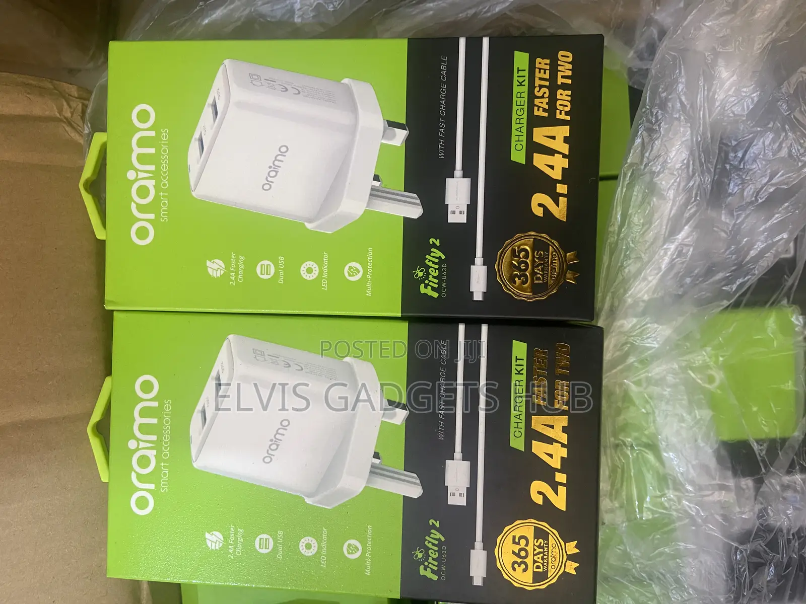 Oraimo 2.4A Dual USB Port Fast Charger
