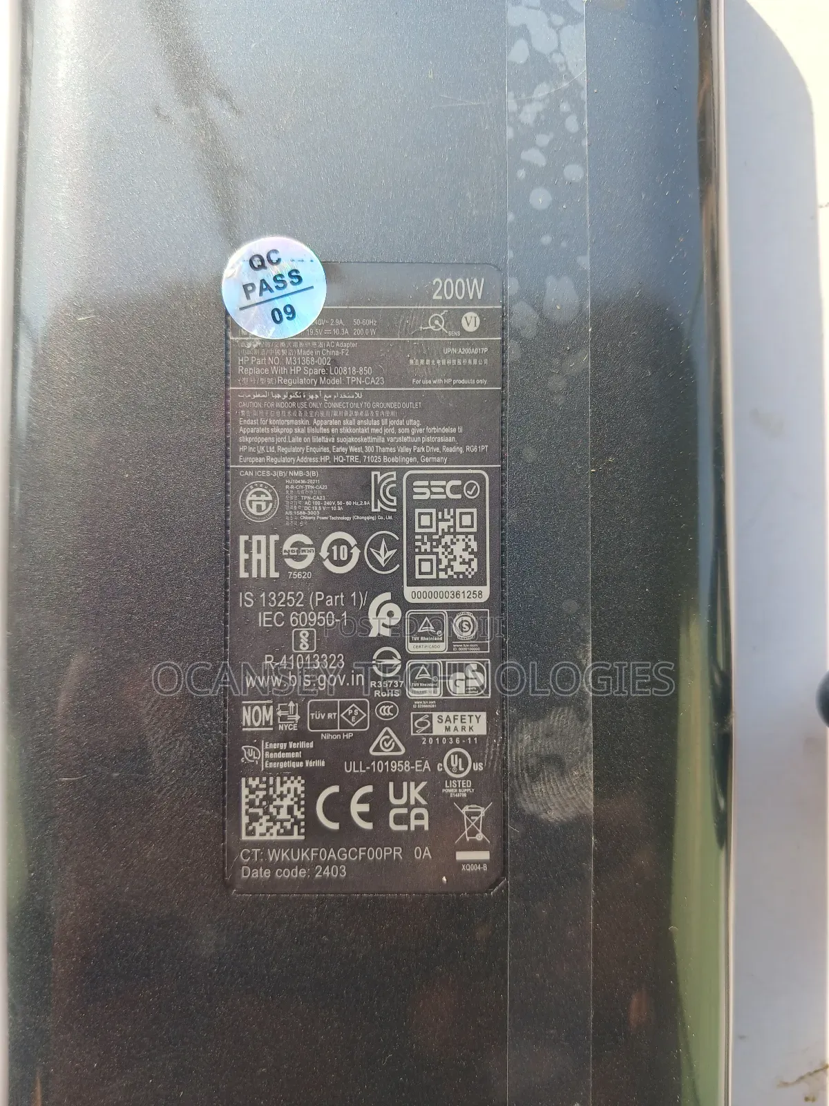 Original HP Blue Pin 200W Adapter / Charger