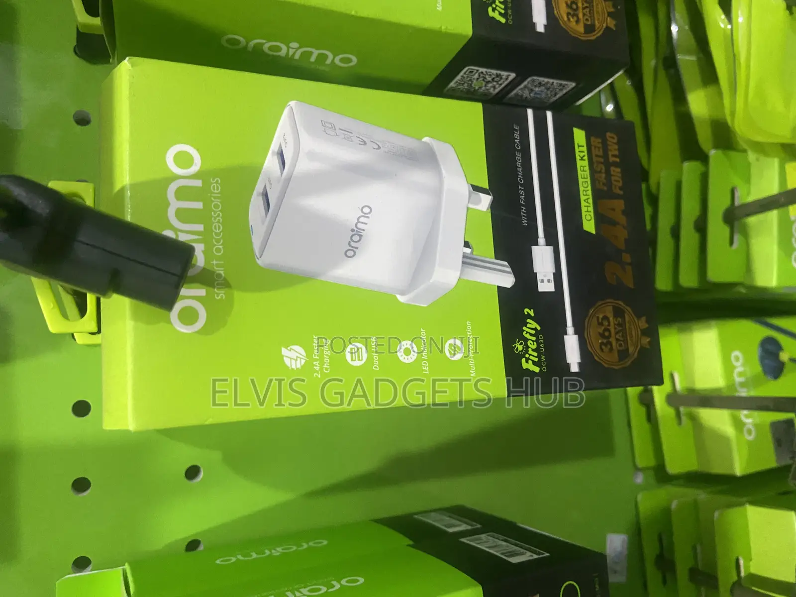 Oraimo 2.4A Dual USB Port Fast Charger