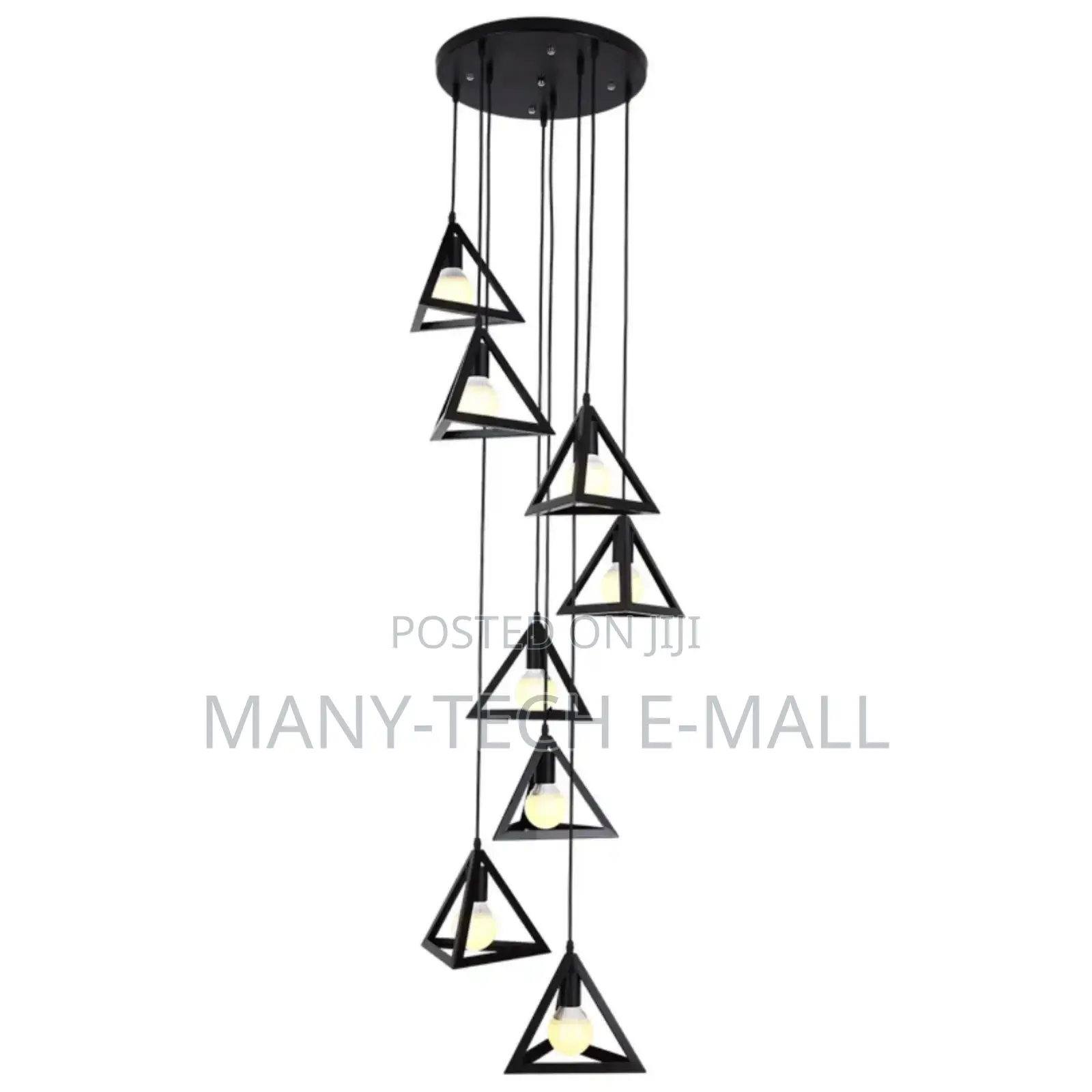 Triangle 8 Head E27 Pendant Light.