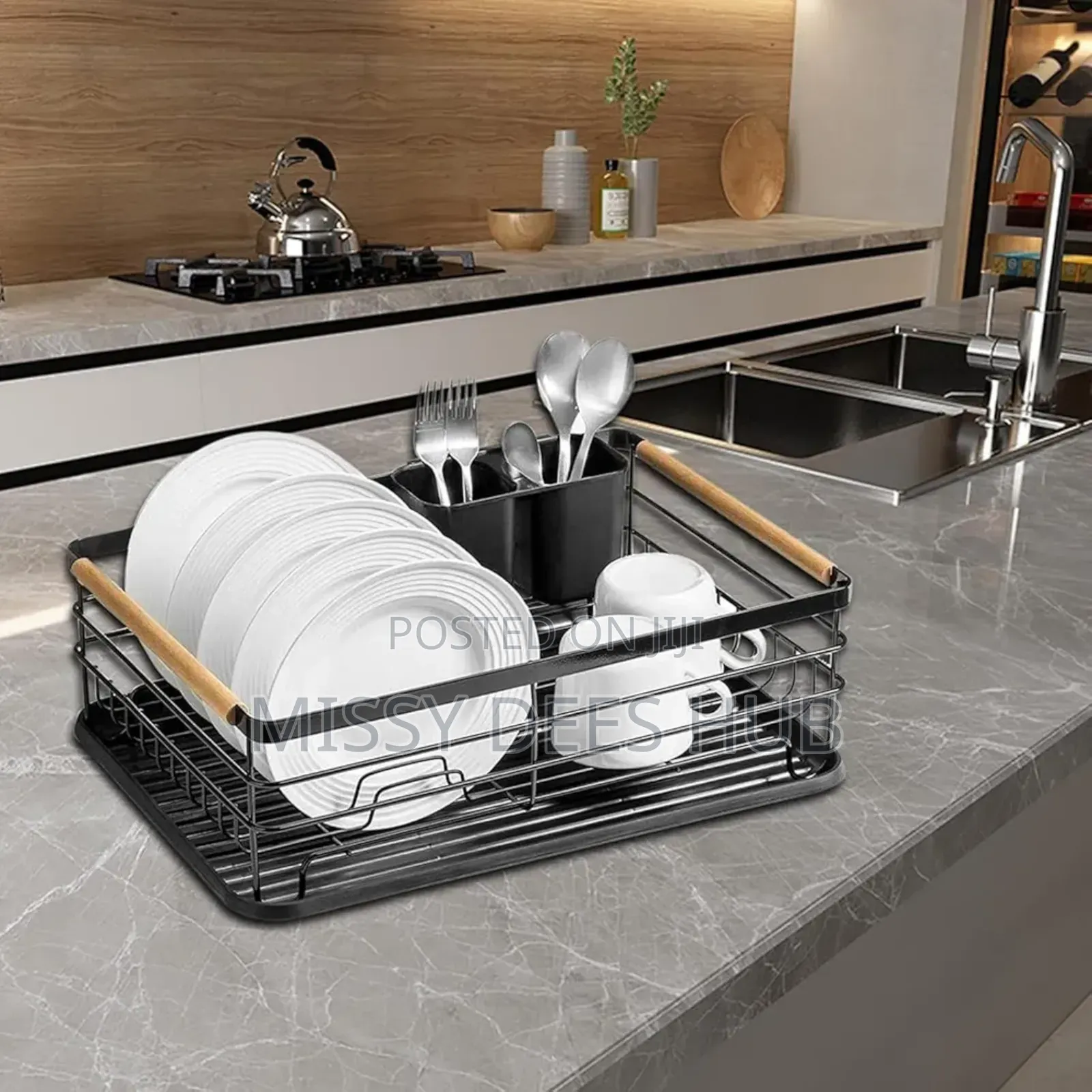 Dish Rack With Wooden Handles