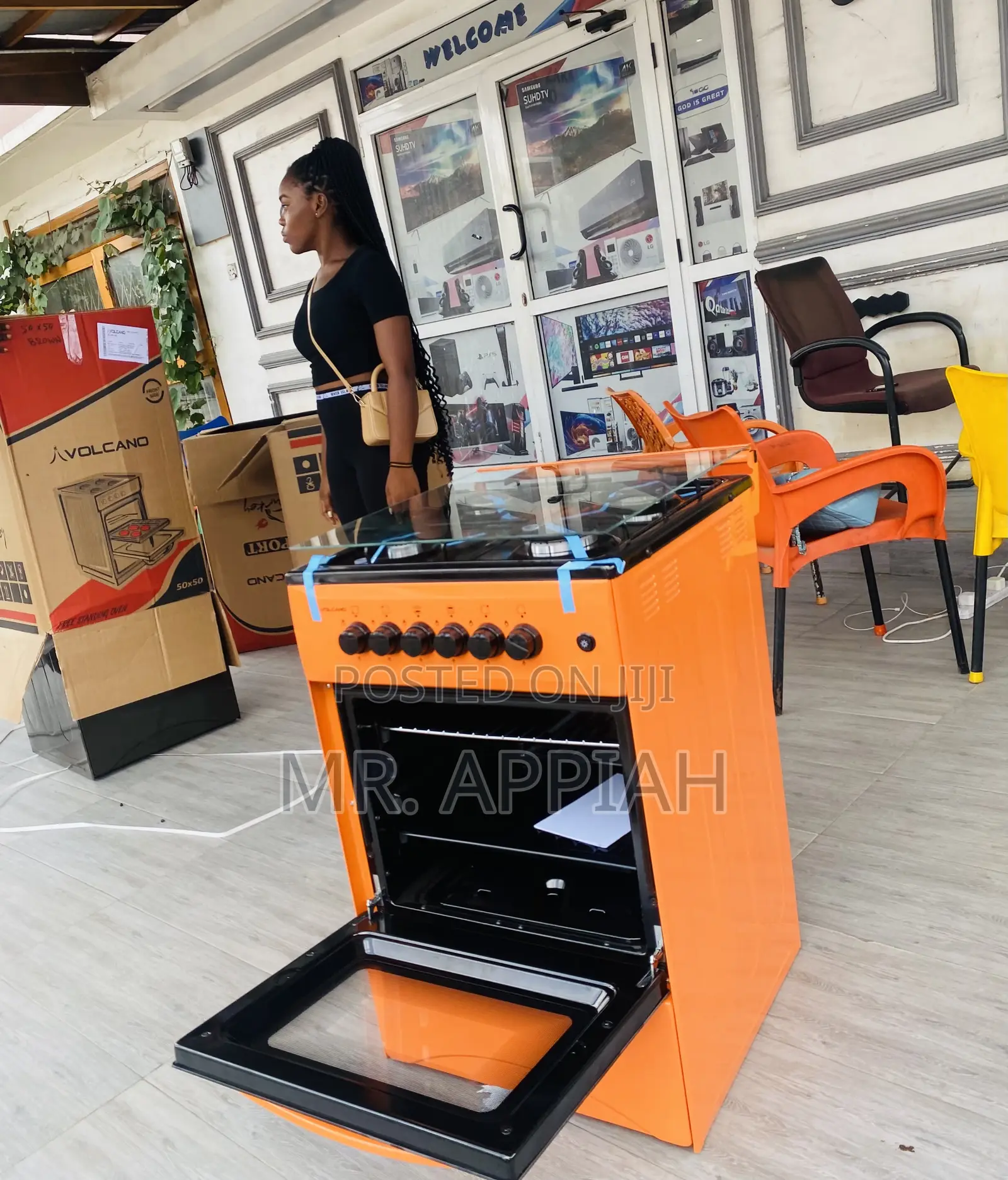Cook Like a Pro With Volcano 50x50Gas Oven 4 Burner(Orange)