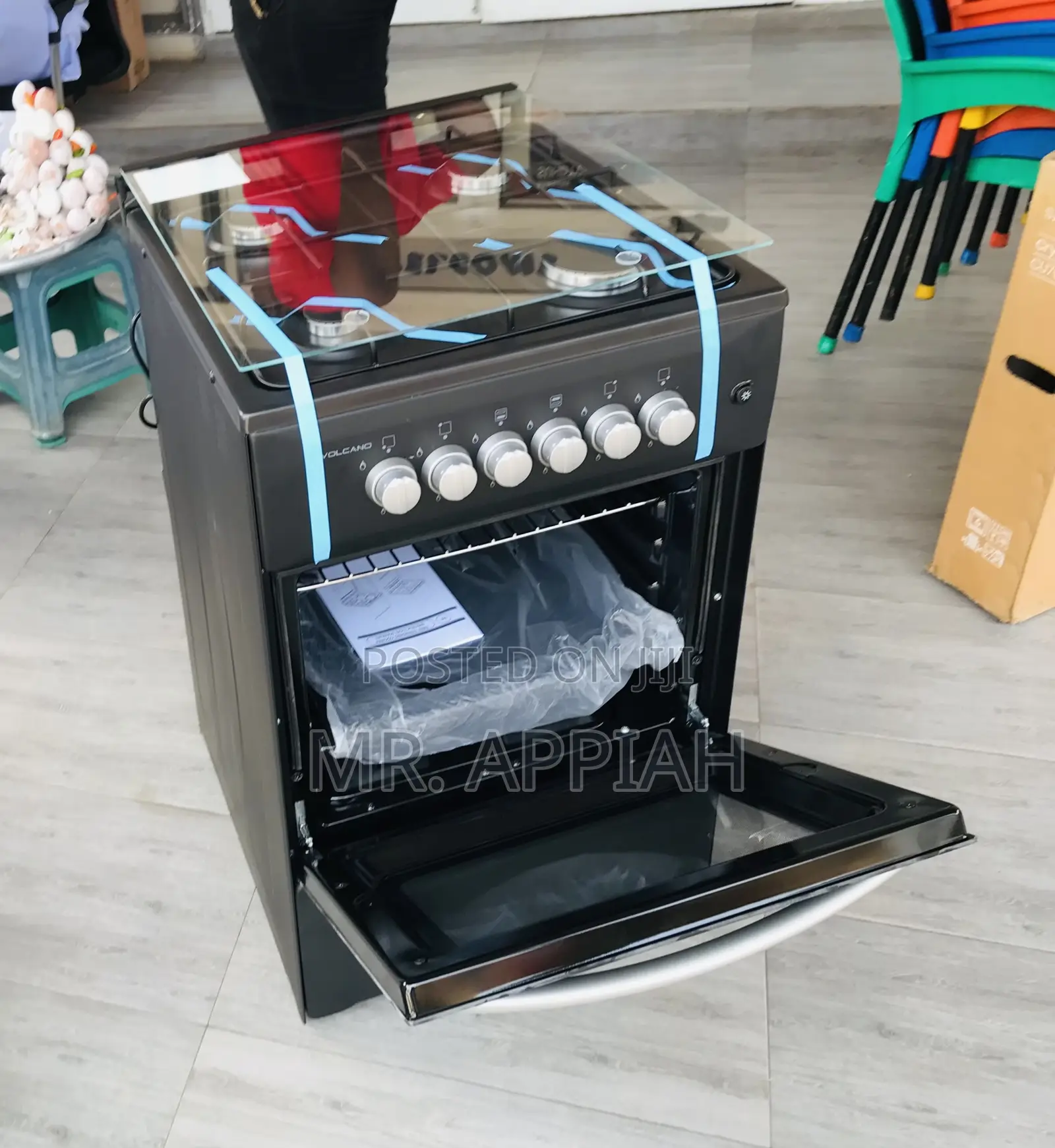 Cook Like a Pro With Volcano 50x50 4 Gas Oven Burner,Black