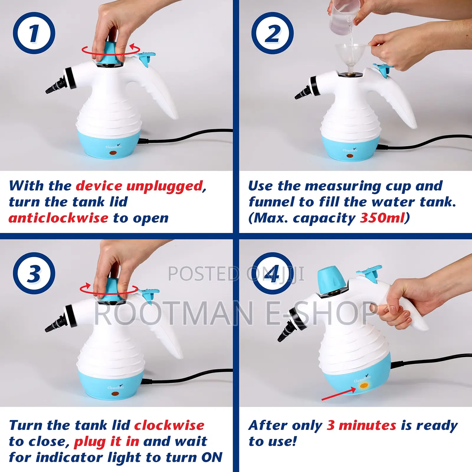 Cleanrite Multifunction 10 Piece Hand Steam Cleaner