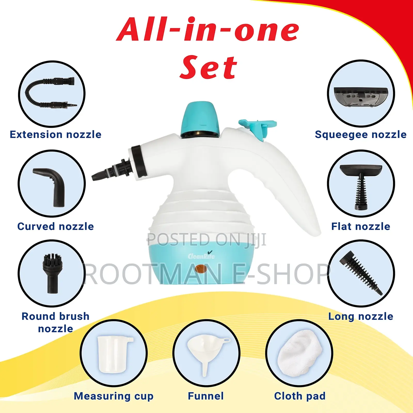 Cleanrite Multifunction 10 Piece Hand Steam Cleaner