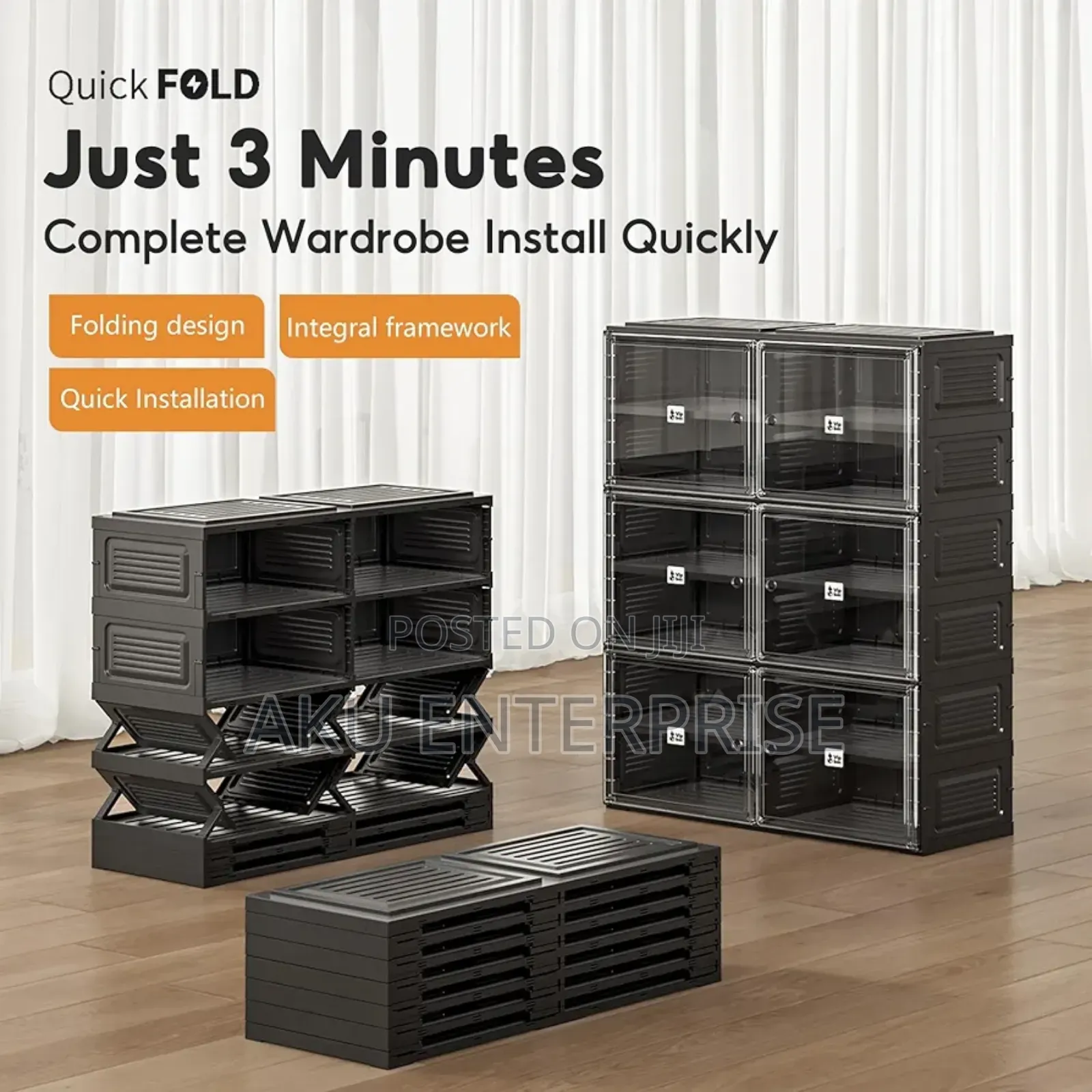 Foldable Shoe Organizer for Closet, Shoe Storage With Door