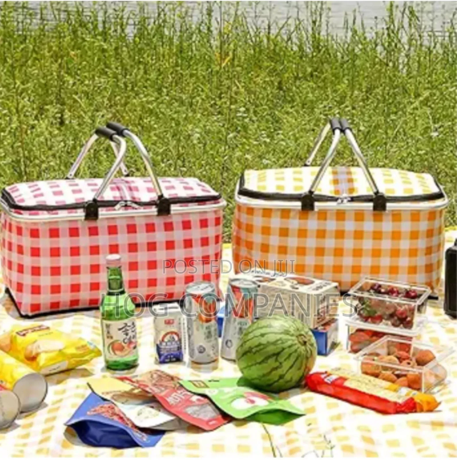 Insulated Picnic Basket Cooler Bag With Leak-Proof Liner