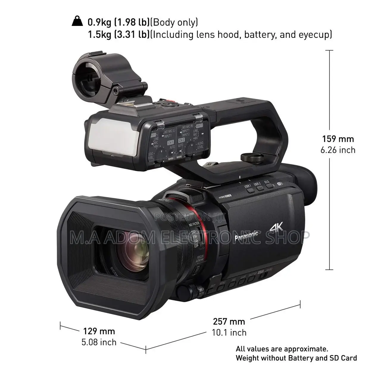Panasonic HC-X2000 Pro Camcorder -Compact Design