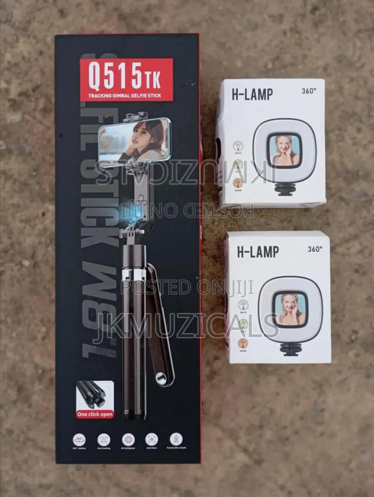 Selfie Stick_ Tracking Gimbal_ Dual Lamp_ Q515tk