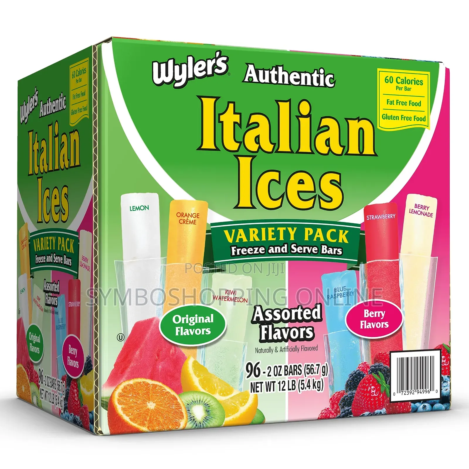 Wyler's Authentic Italian Ice Fat Free Freezer Bars 96 Count
