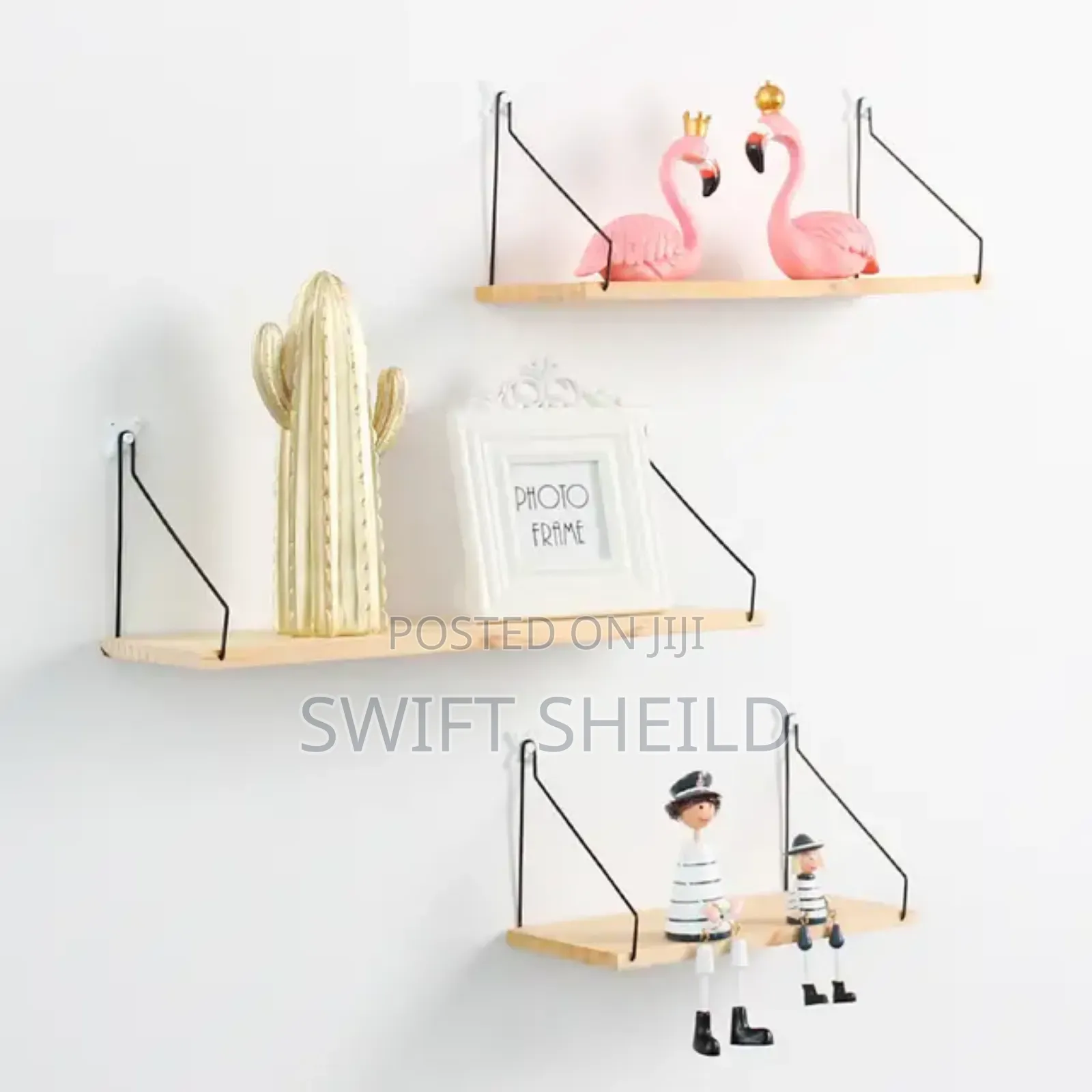 3 Set Wooden Floating Shelves (No Drilling Easy to Fix)