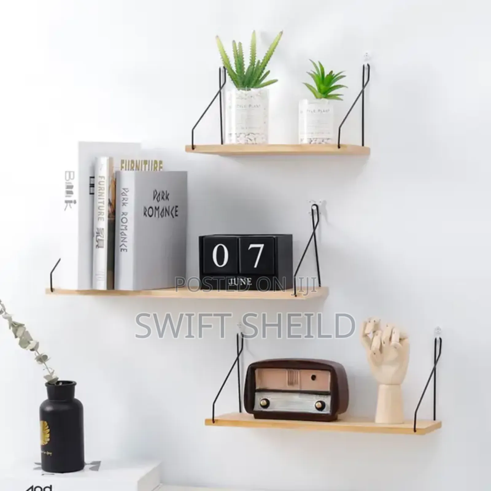 3 Set Wooden Floating Shelves (No Drilling Easy to Fix)