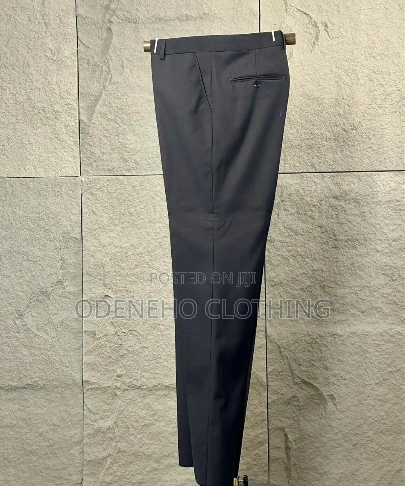 Black Office Material Trousers for Men