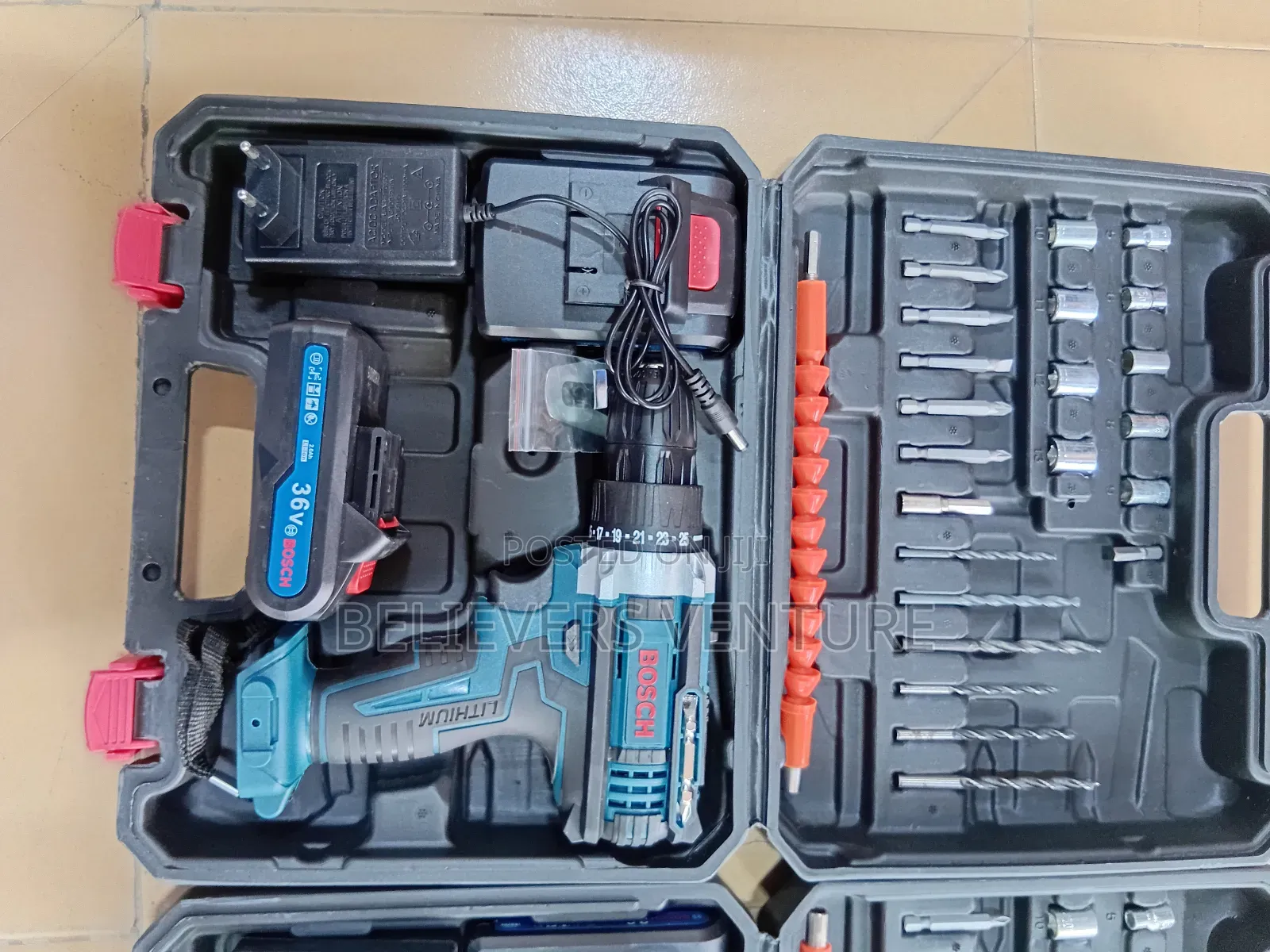 36v Bosch Drilling Machine With Tools Box