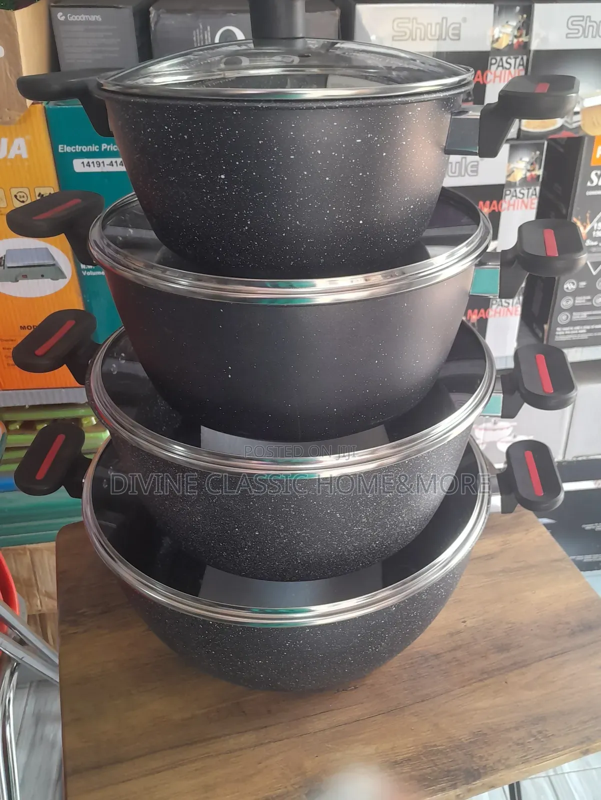Hot Chef 8pcs Marble Non Stick Cookware Set