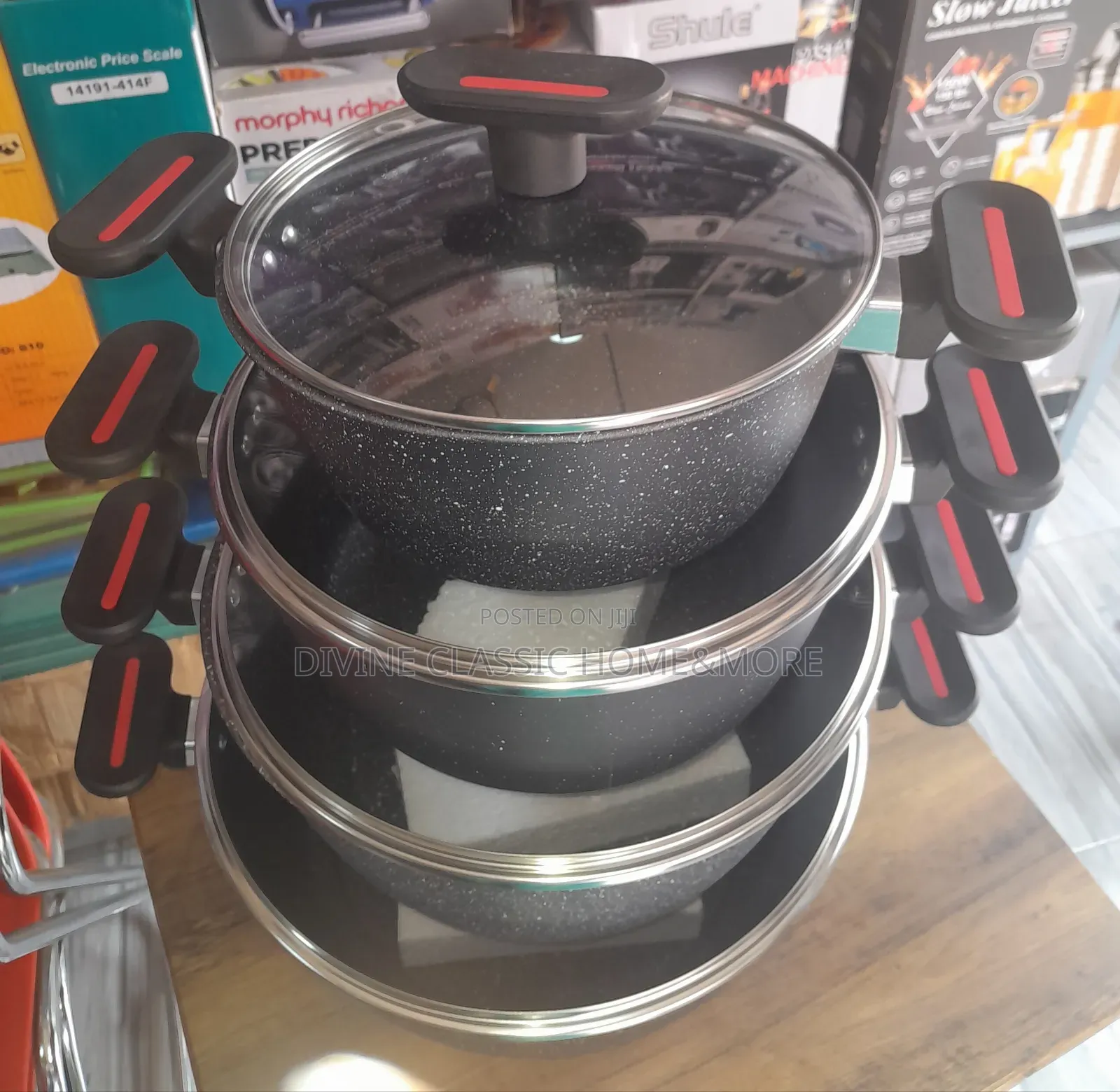 Hot Chef 8pcs Marble Non Stick Cookware Set