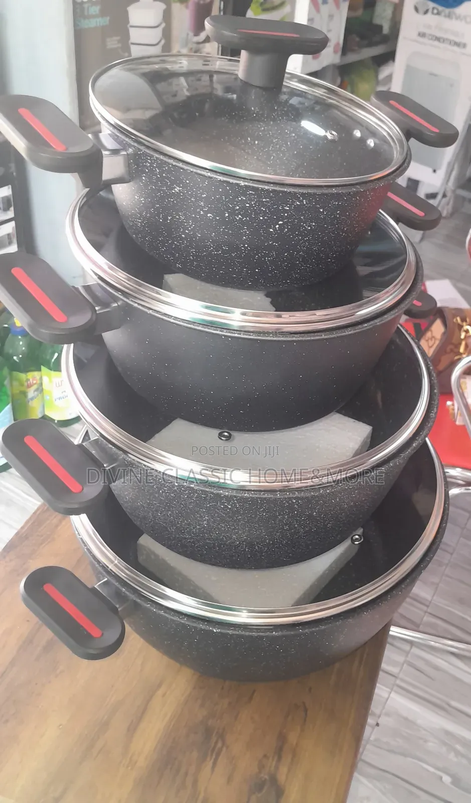 Hot Chef 8pcs Marble Non Stick Cookware Set