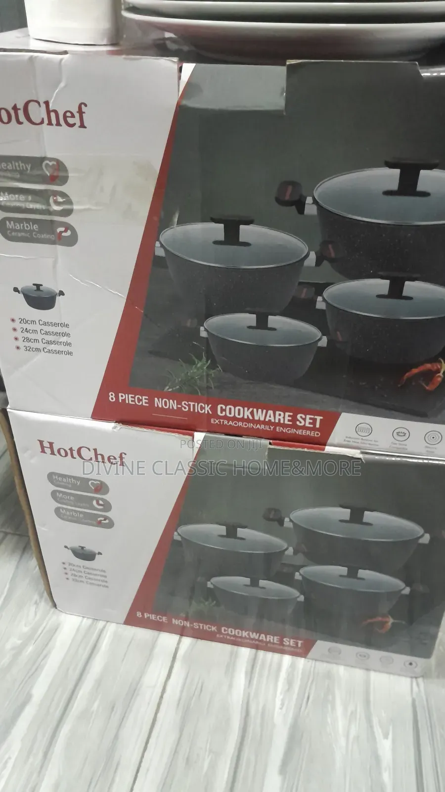 Hot Chef 8pcs Marble Non Stick Cookware Set