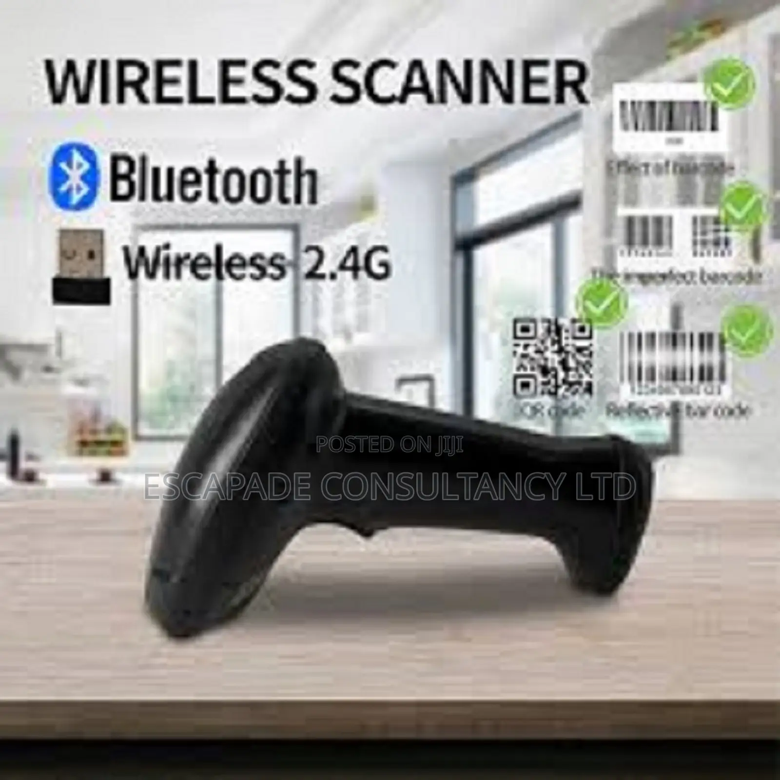 Wireless Barcode Scanner 2D Bluetooth + USB 2.4G A1