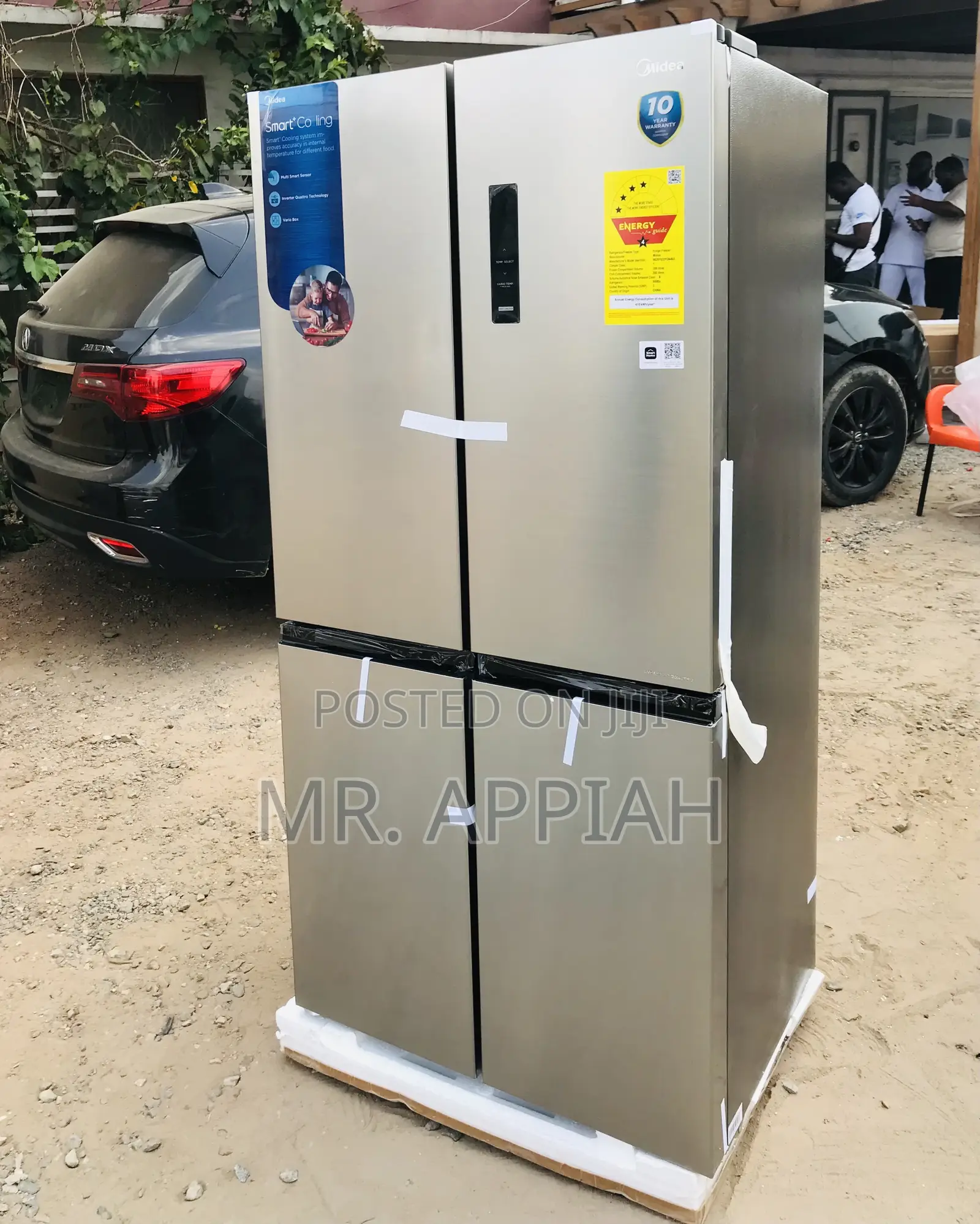 Reliable Midea 4 Door Side by Side Electric Fridge(Silver)