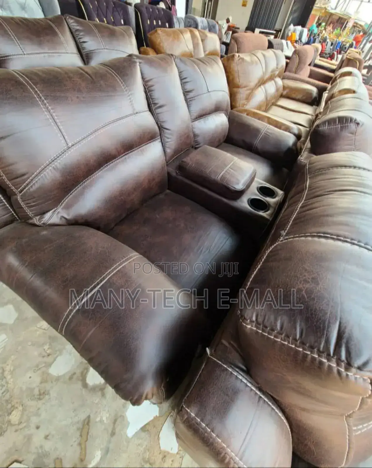 Luxurious Royal Comfort 7 Seater Coffee Brown Sofa Set .