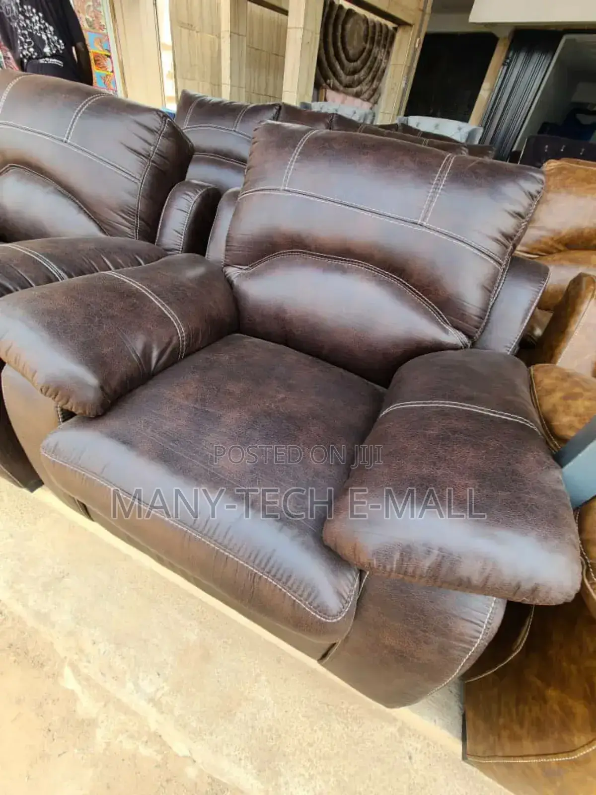 Luxurious Royal Comfort 7 Seater Coffee Brown Sofa Set .