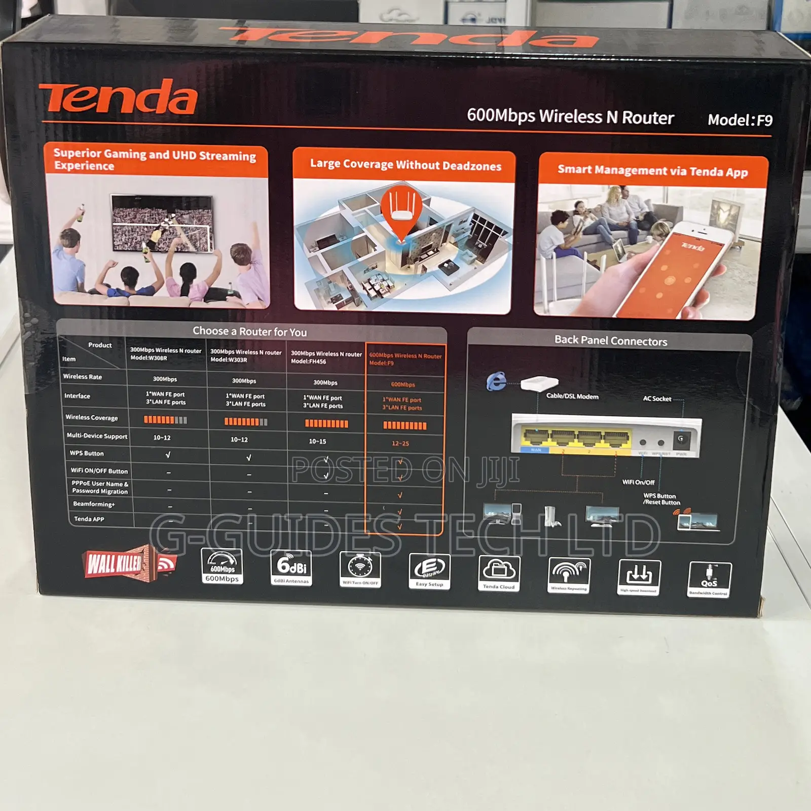 Tenda 600mbps Wireless N Router Whole-Home Coverage F9
