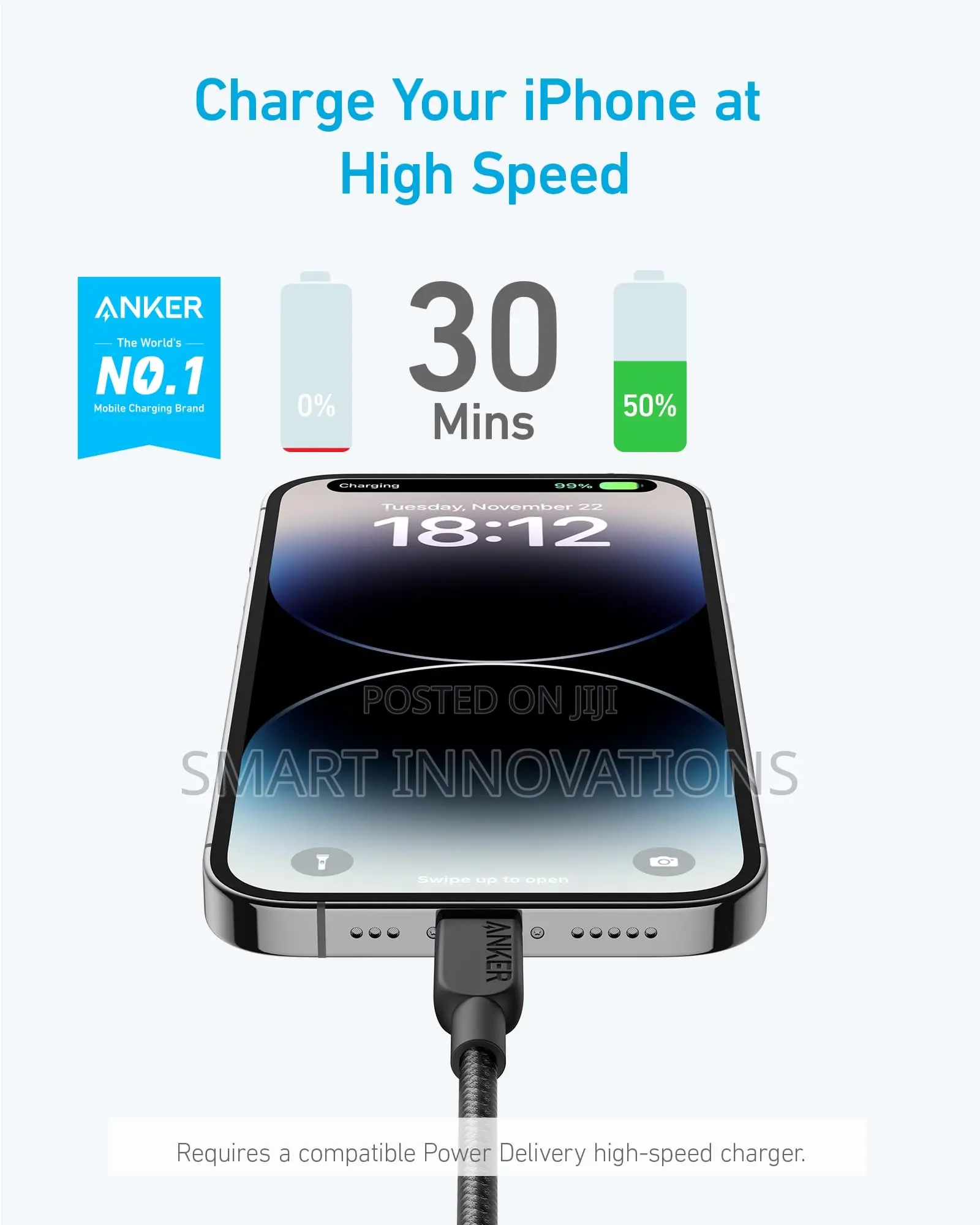 Anker 310 USB-C to Lightning Cable (3ft Braided)
