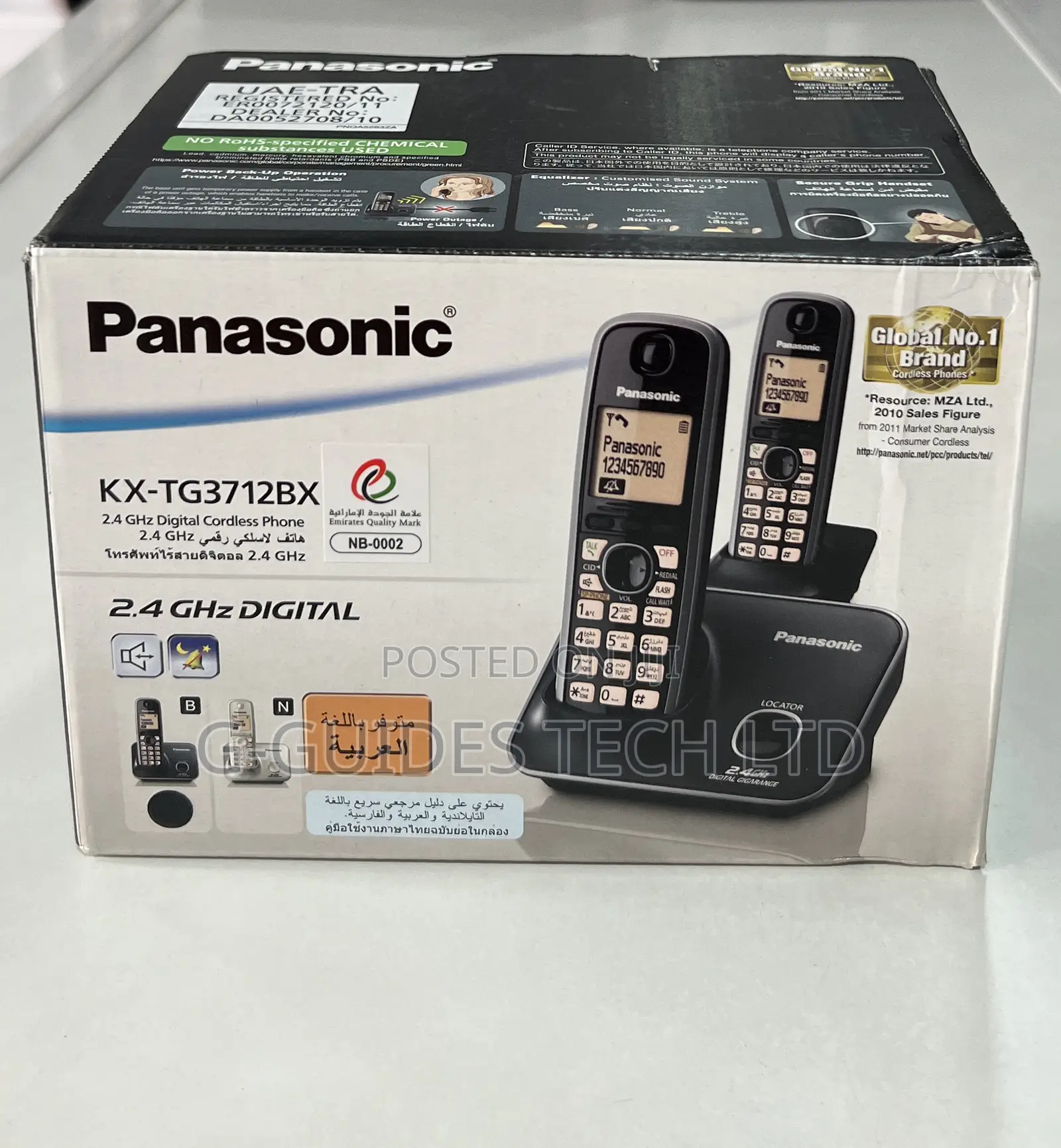 Panasonic 2 in 1 Digital Cordless Phone KX-TG3712BX