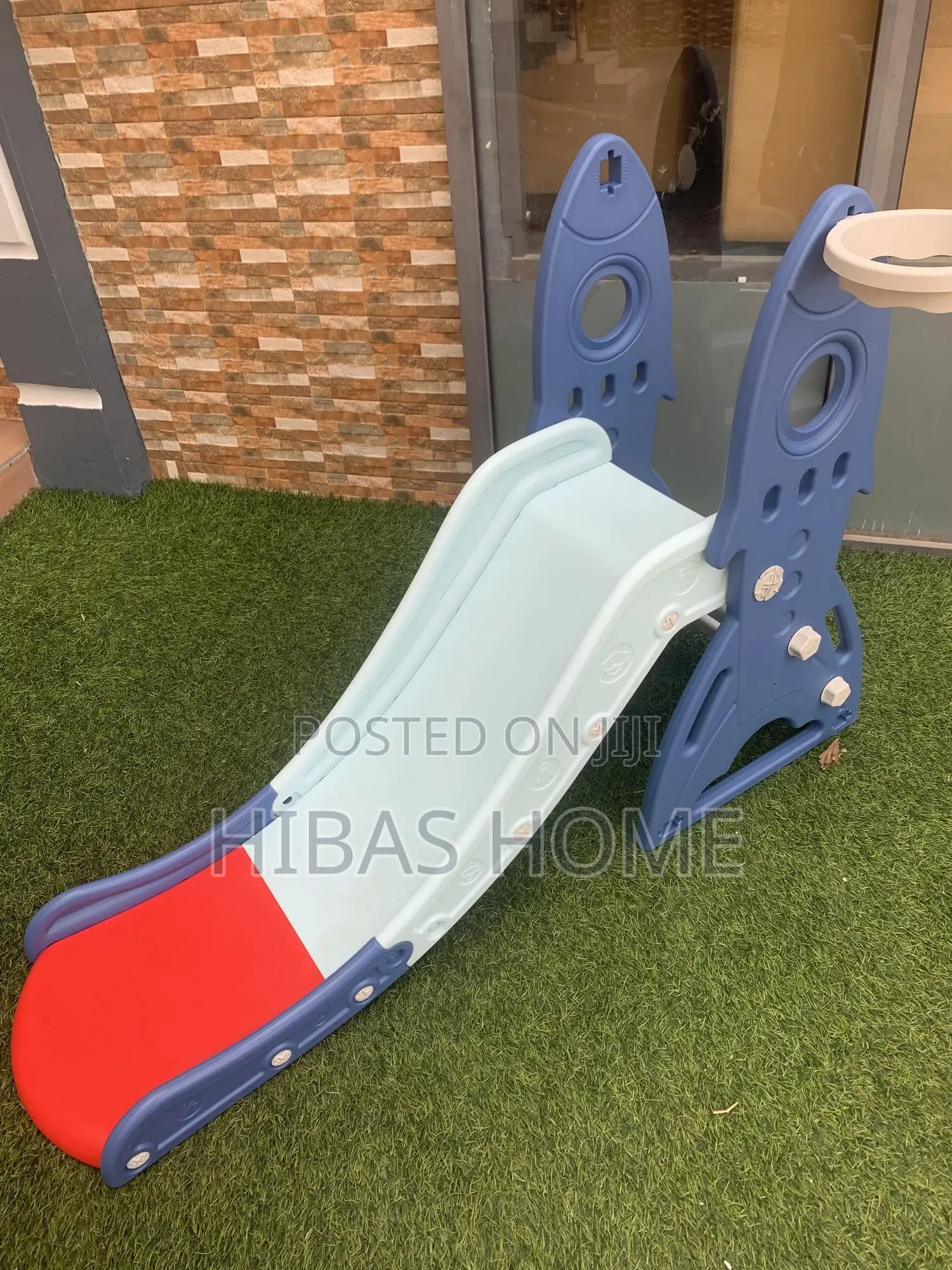 Space Kids Plastic Slide With Basket Ball (157x69x119cm)