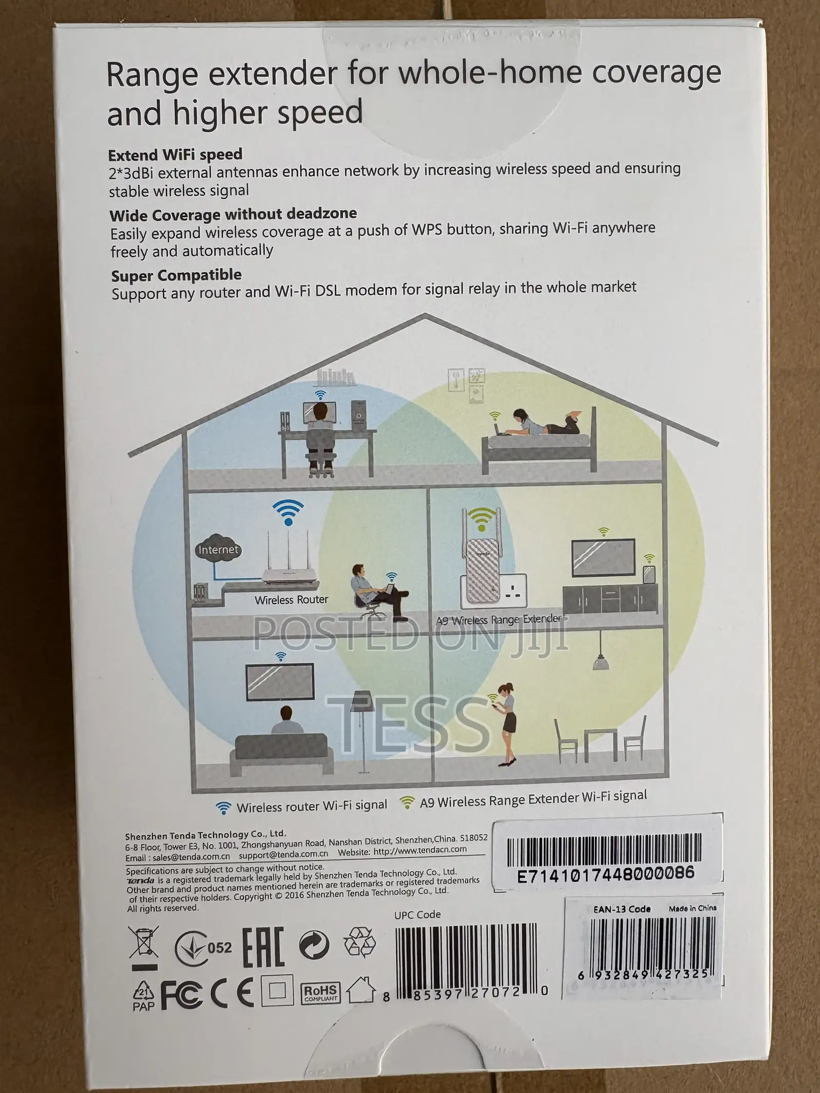 Tenda A9 Wifi Range Extender 300mbps ( No Lan Port)