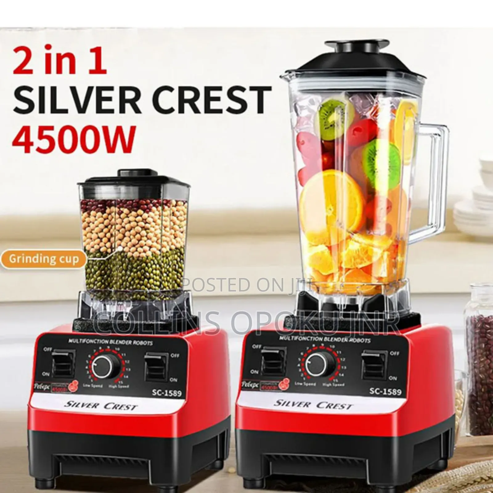 4500w Silver Crest 2 in 1 Blender Grinder - Sc-1589