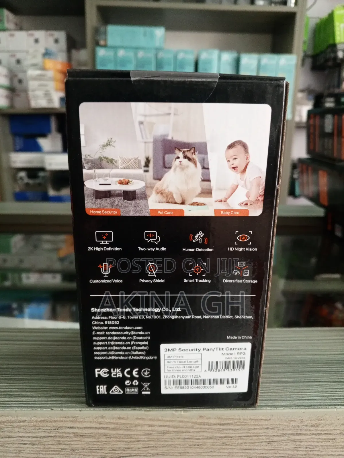 Tenda 3mp Pan/Tilt Full Color Security Camera