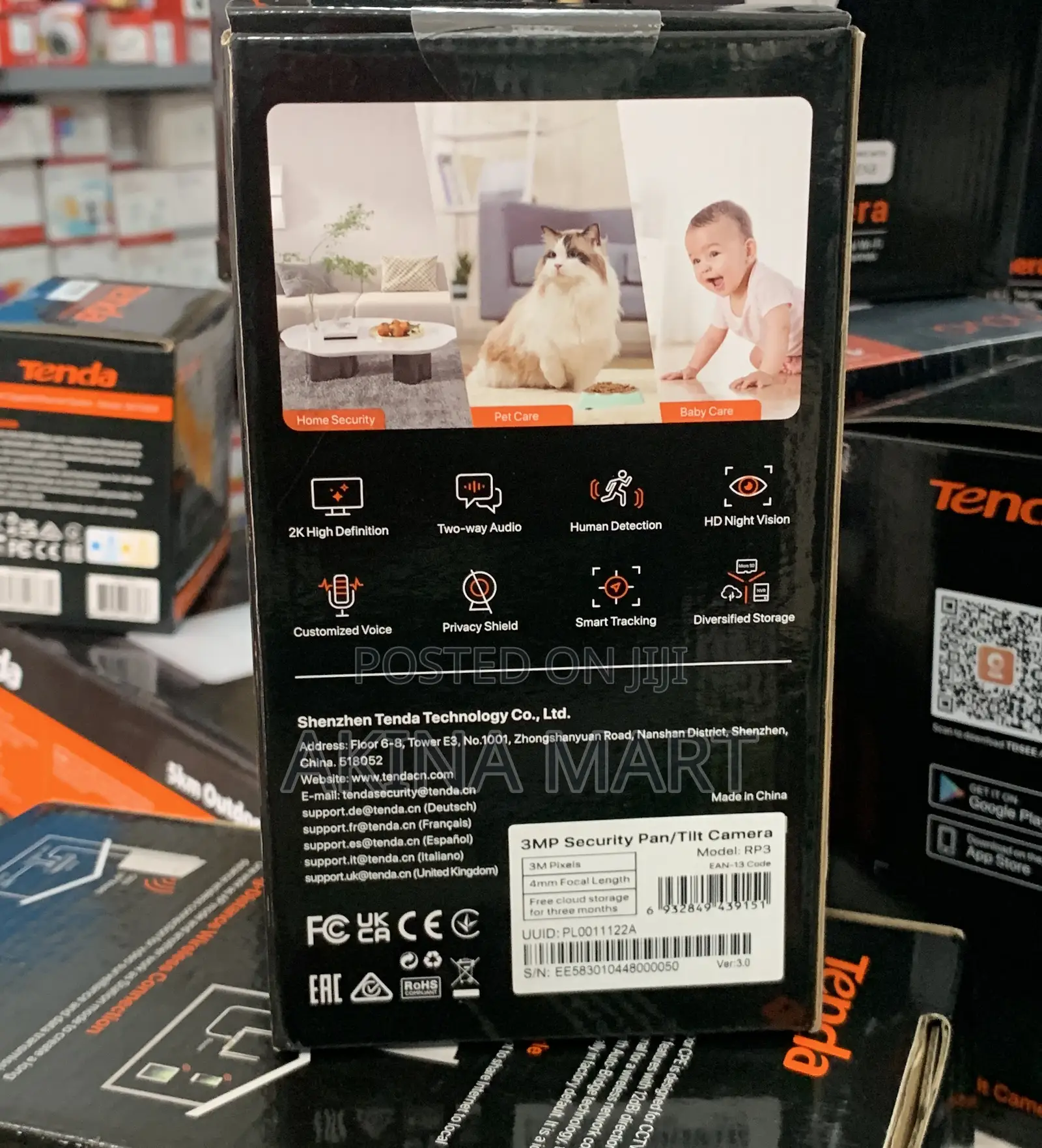 Tenda 3mp Security Pan/Tilt Camera