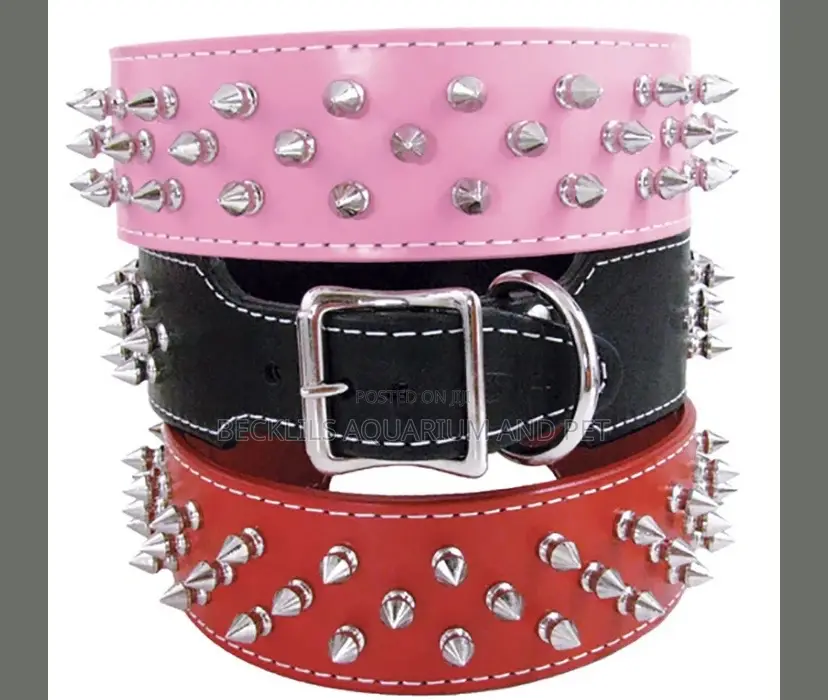 Adjustable Wide Leather Collar